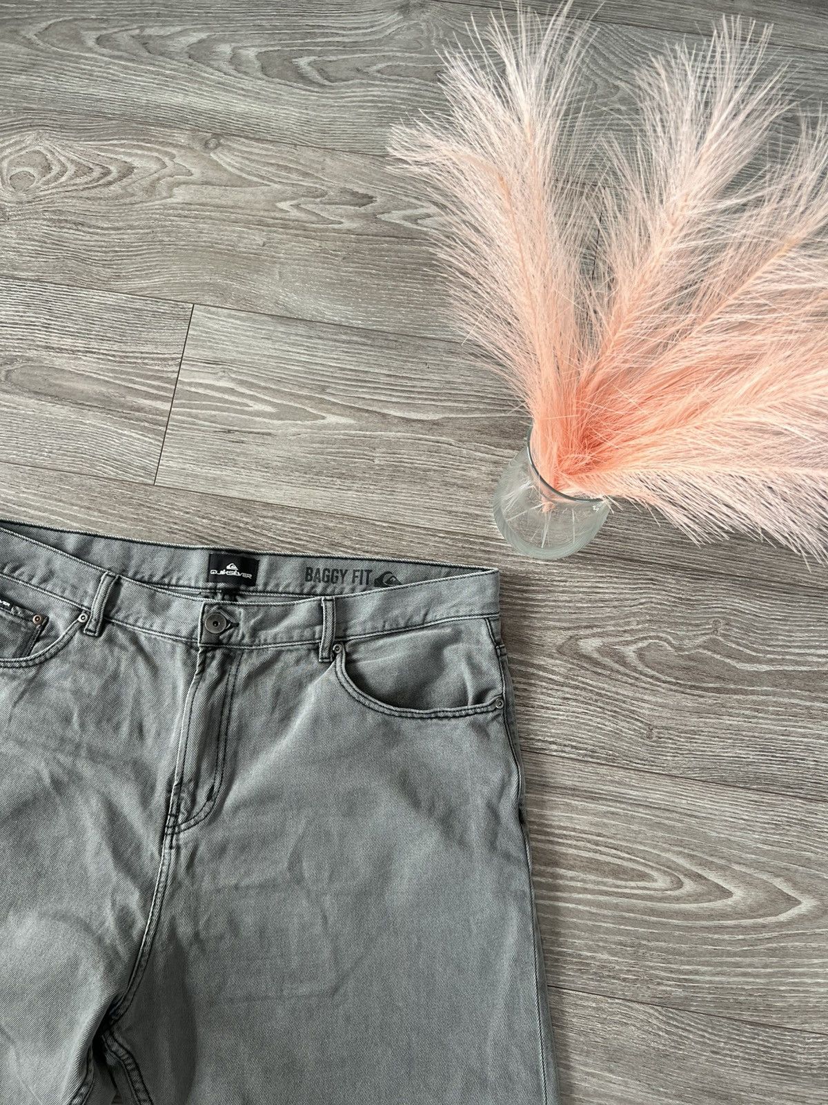 Quiksilver Archival Sk8 Quicksilver Opium Gray Baggy Jeans Shorts Size US 40 / EU 56 - 2 Thumbnail