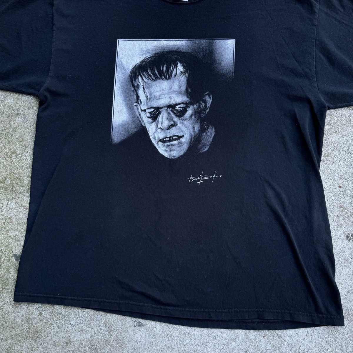 Vintage Vintage Frankenstein Face Sketch Tee Horror ERD Grunge Size US XL / EU 56 / 4 - 5 Thumbnail