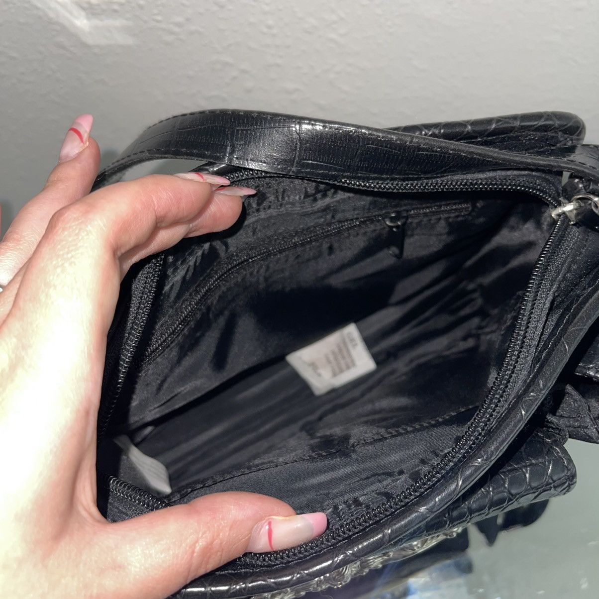 Other Vintage Y2K Black Faux Leather Angel Cherub Crossbody Purse Size ONE SIZE - 10 Thumbnail
