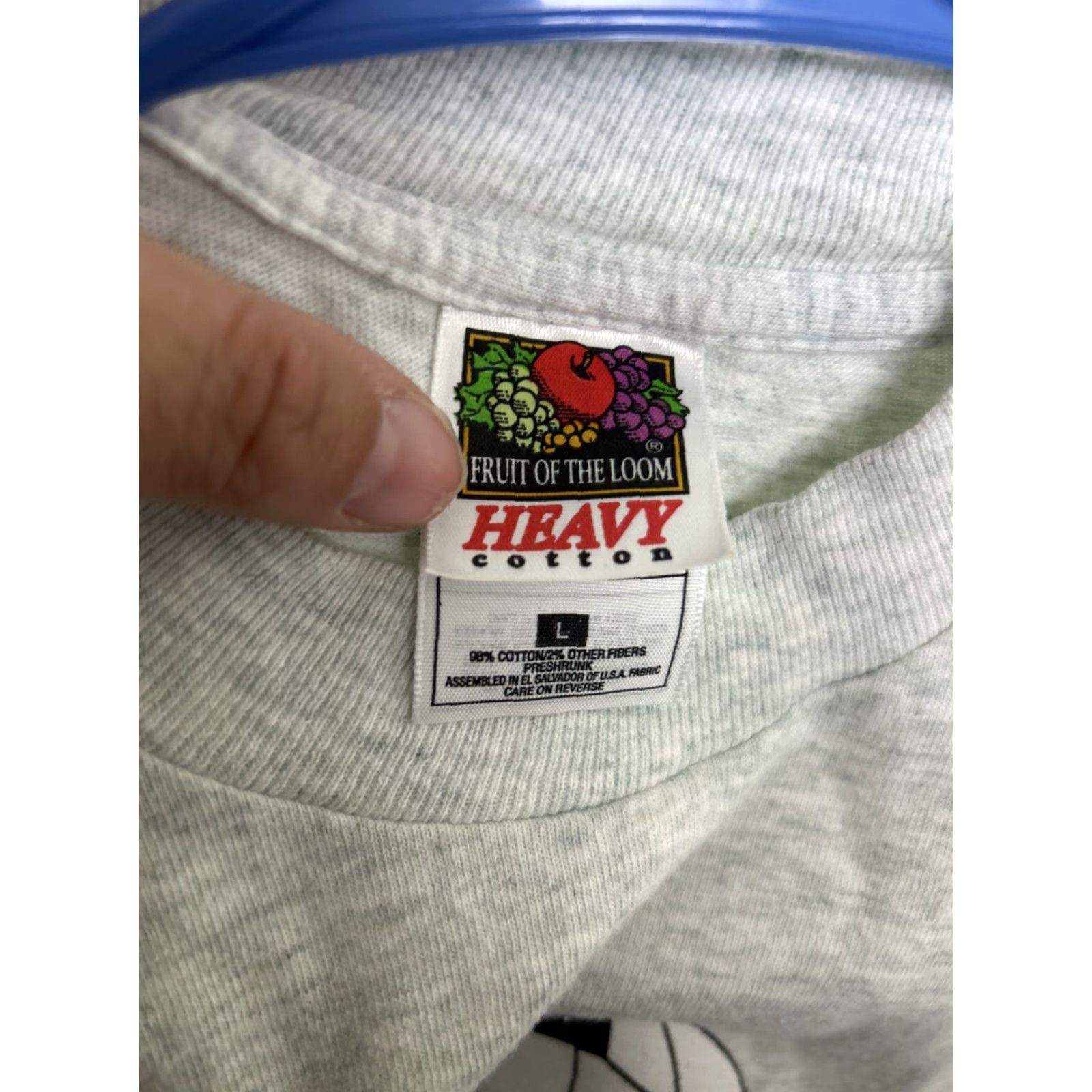 Fruit Of The Loom VINTAGE 90s Mens Large Short Sleeve Gray T Shirt Fruit of the Loom Classic Gray L Size L / US 10 / IT 46 - 7 Thumbnail