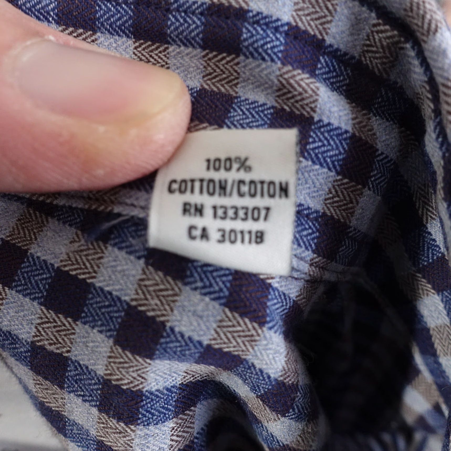 Ben Sherman BEN SHERMAN Slim Fit Long Sleeve Blue Check Button-Up Shirt 17 Regular Mens Size US XL / EU 56 / 4 - 8 Thumbnail