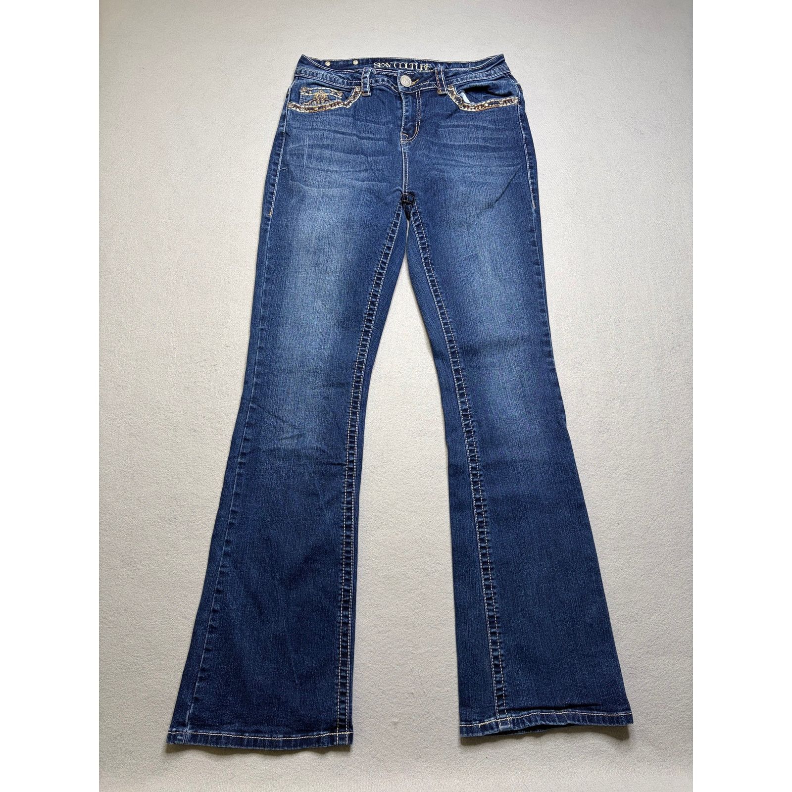 Other Sexy Couture Women’s Embellished Bootcut Jeans 28x32 Dark Size 28" / US 6 / IT 42 - 2 Thumbnail