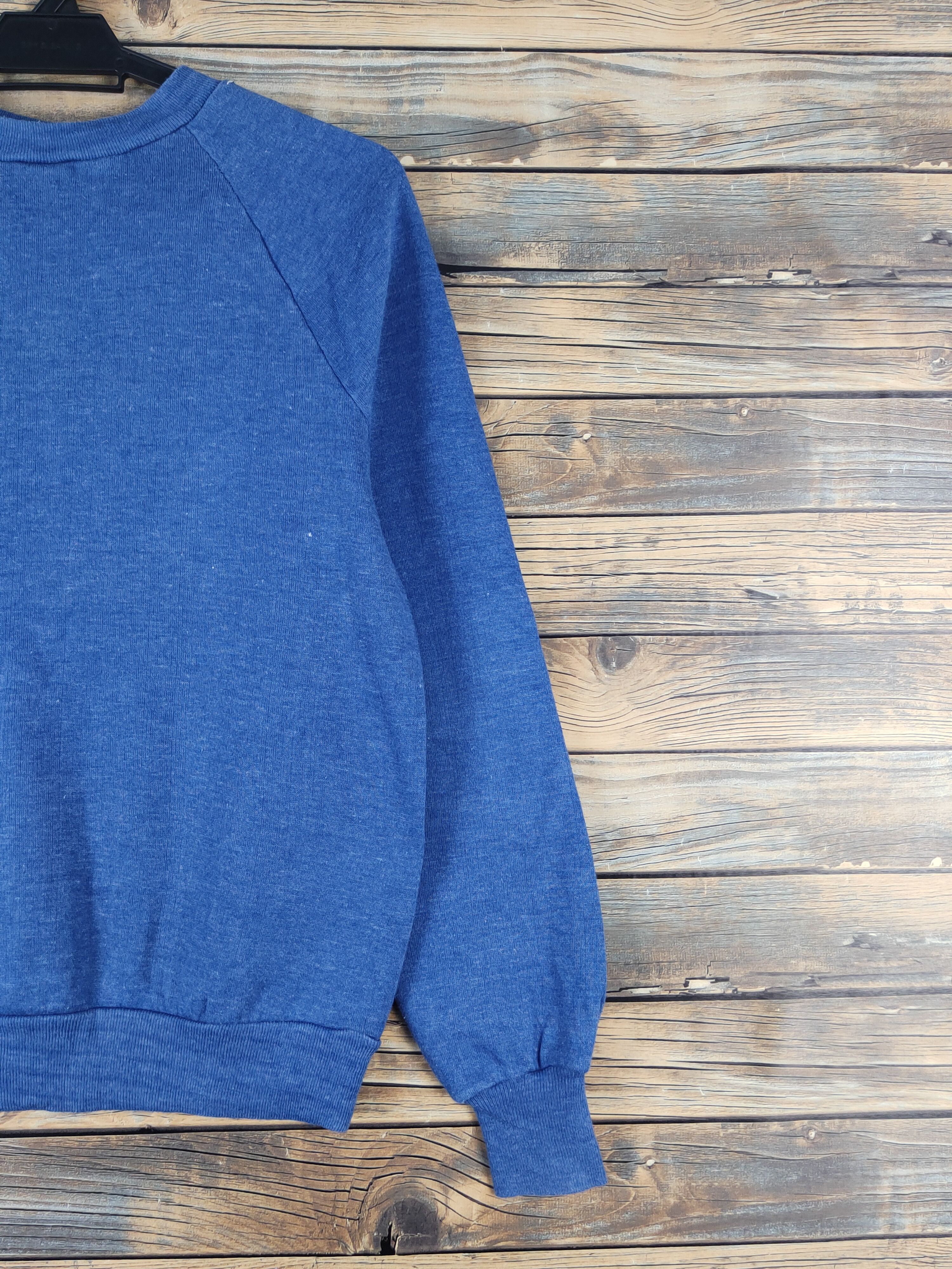 Vintage 90' Healthknit vintage plain Blue Sweatshirts #W1369 Size US S / EU 44-46 / 1 - 9 Thumbnail