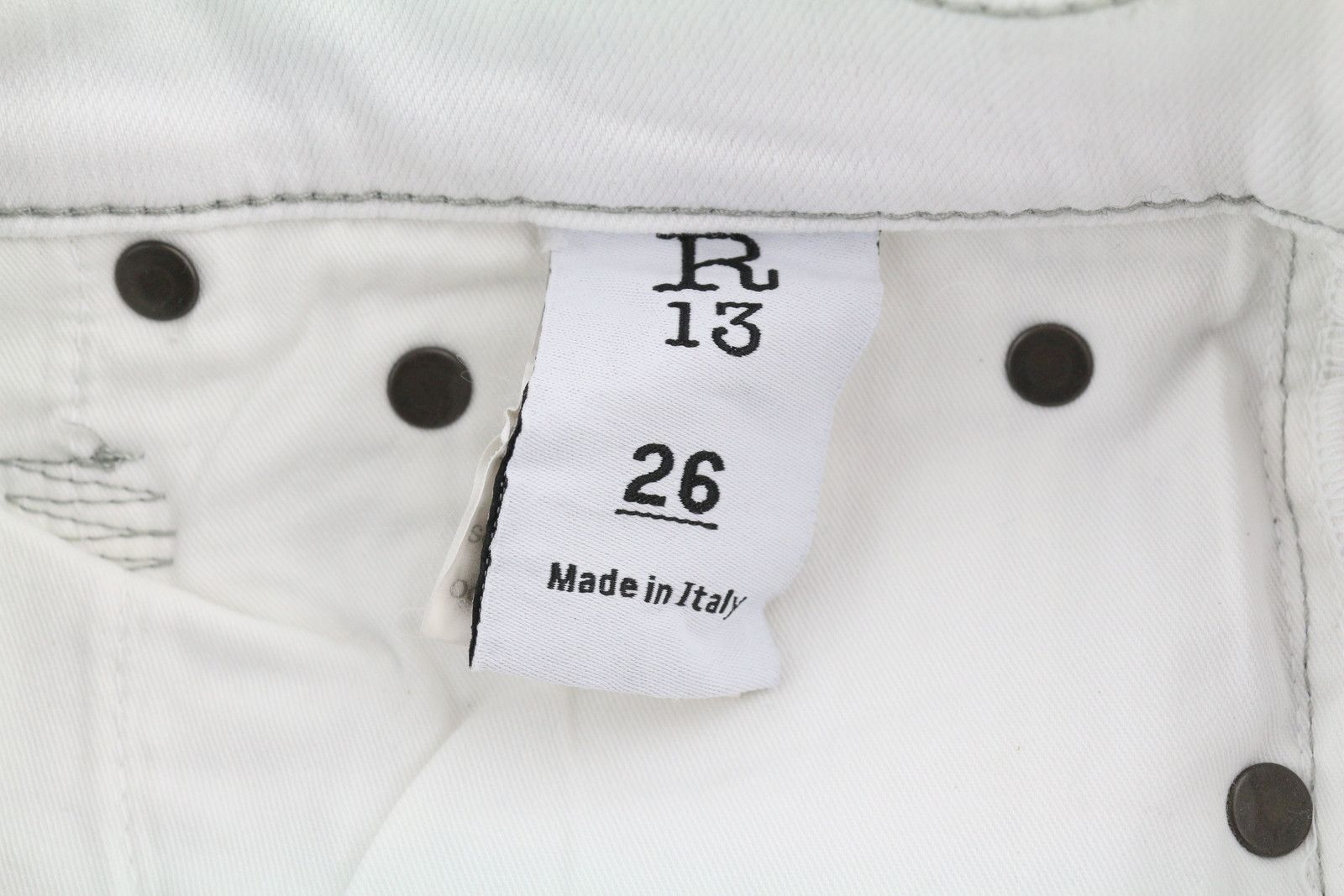 R13 JANE 26 Crackled Grey Slim Straight Stretch Long 85787 Size 26" / US 2 / IT 38 - 10 Thumbnail
