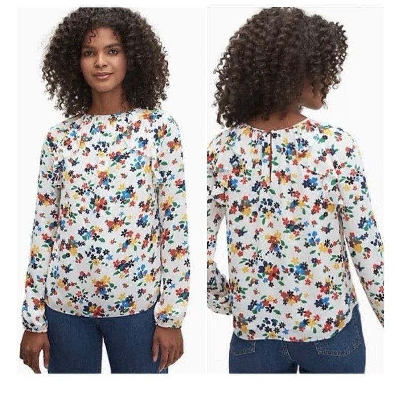 Kate Spade Kate Spade Floral Sailing Blouse - XS Size XS / US 0-2 / IT 36-38 - 1 Thumbnail