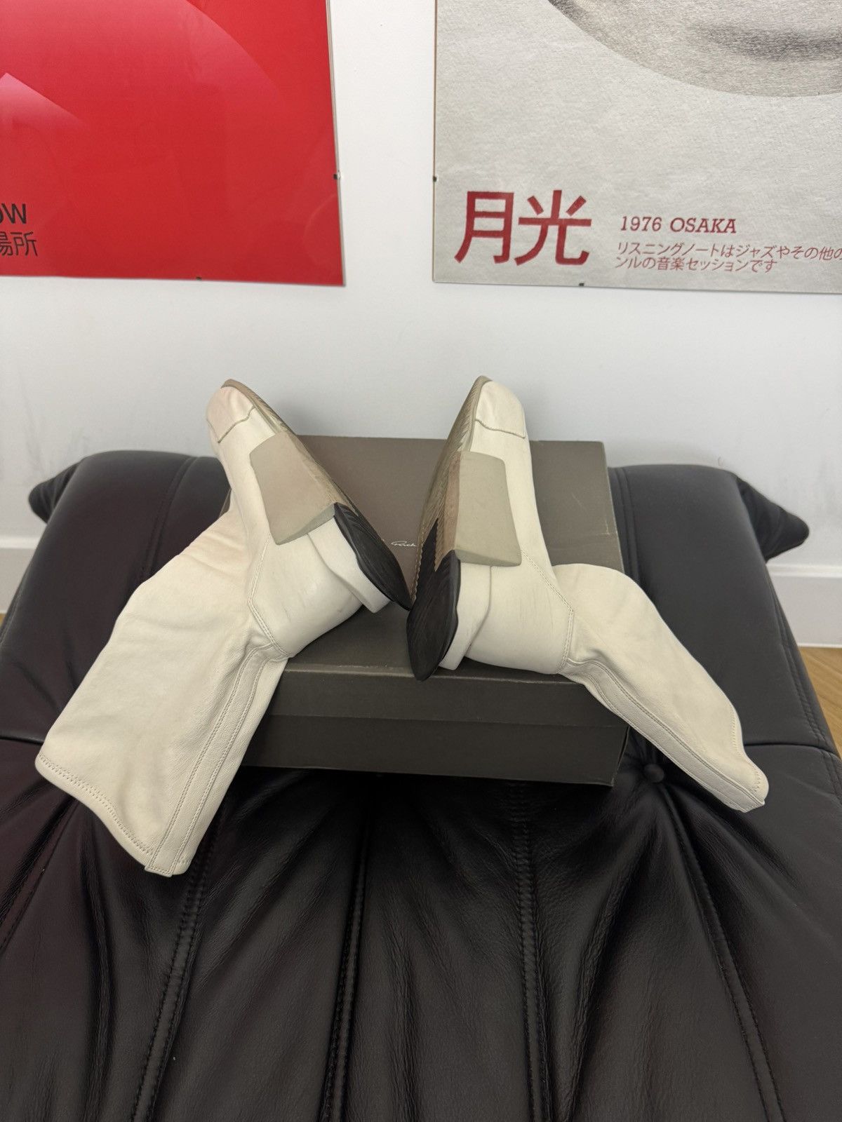 Adidas × Rick Owens Rick Owens Adidas Level Runner Stretch Socks HighTop Leather Size US 8 / EU 41 - 7 Thumbnail