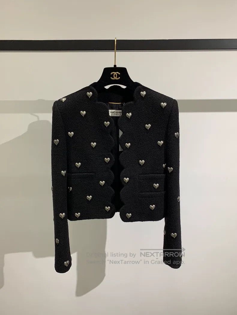 Saint Laurent Paris Saint Laurent Paris Black love metal button jacket Size XS / US 0-2 / IT 36-38 - 1 Thumbnail