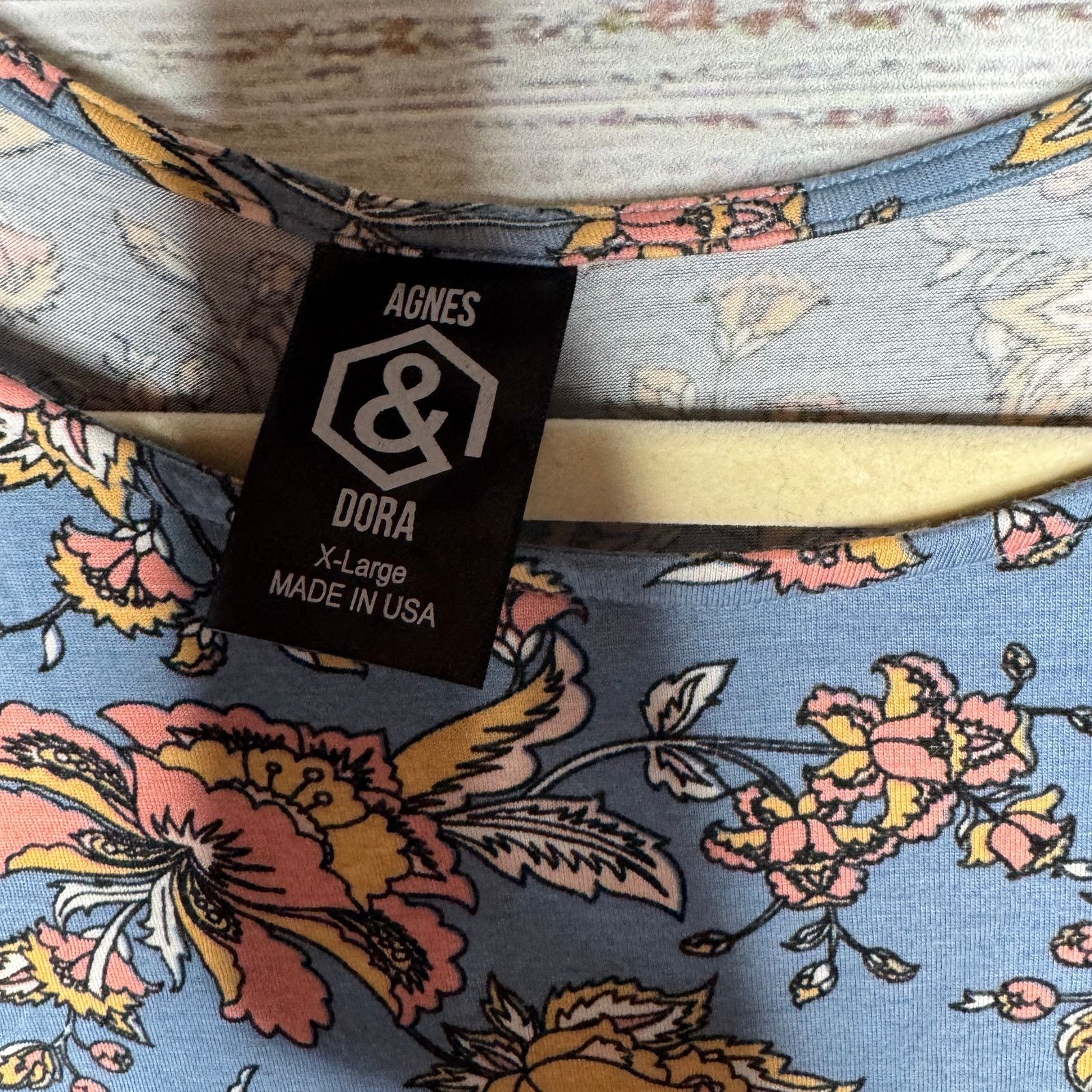 agnes b. Agnes & Dora Floral Crew Neck Short Sleeve Tunic Dress XL Size XL / US 12-14 / IT 48-50 - 3 Thumbnail