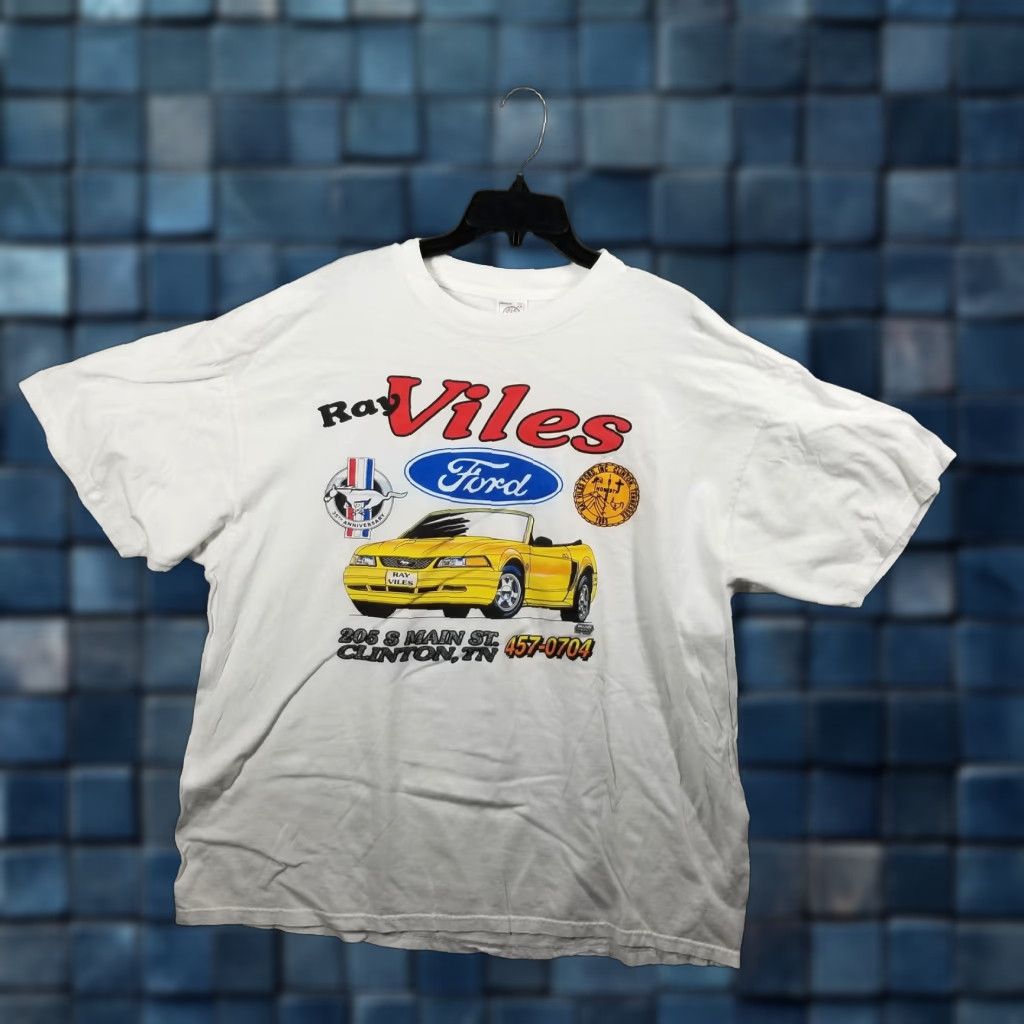 Delta VINTAGE Delta Ford Mustang Car Graphic T-Shirt Mens 2XL White Vintage Car Collector Tee Size US XXL / EU 58 / 5 - 1 Thumbnail