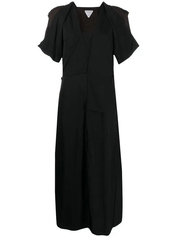 Bottega Veneta o1y0725 Midi Dress in Black Size XS / US 0-2 / IT 36-38 - 1 Thumbnail