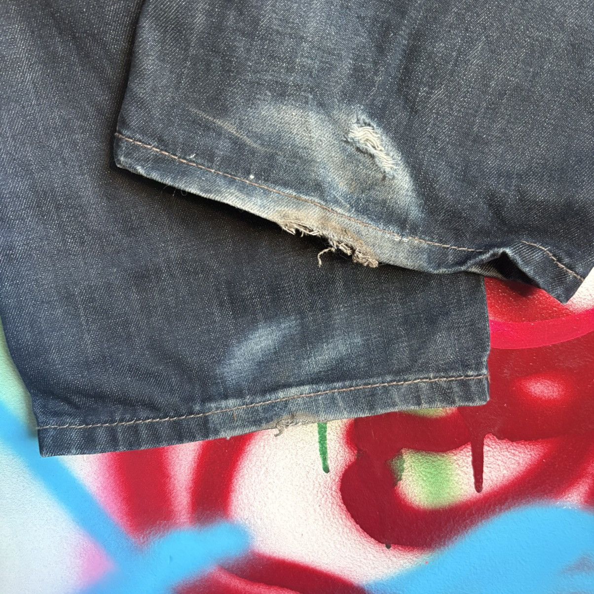 Guess Vintage Y2K Guess Repaired Bootcut Loose Jeans Size 29 Size US 29 - 6 Thumbnail