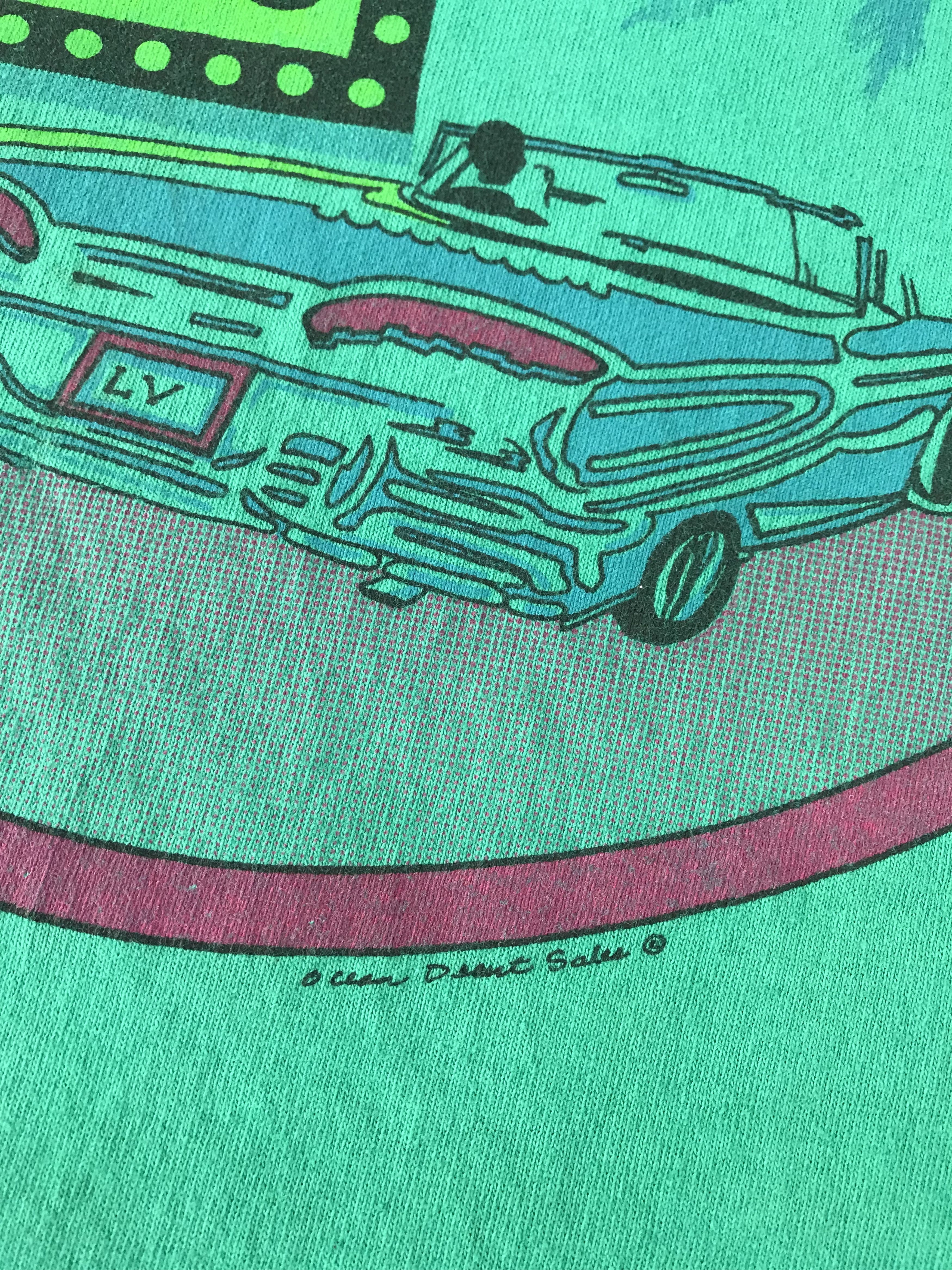 Vintage 90s Las Vegas Ocean Sent Soul Henley Neck Big Graphic Screen Size US L / EU 52-54 / 3 - 5 Thumbnail