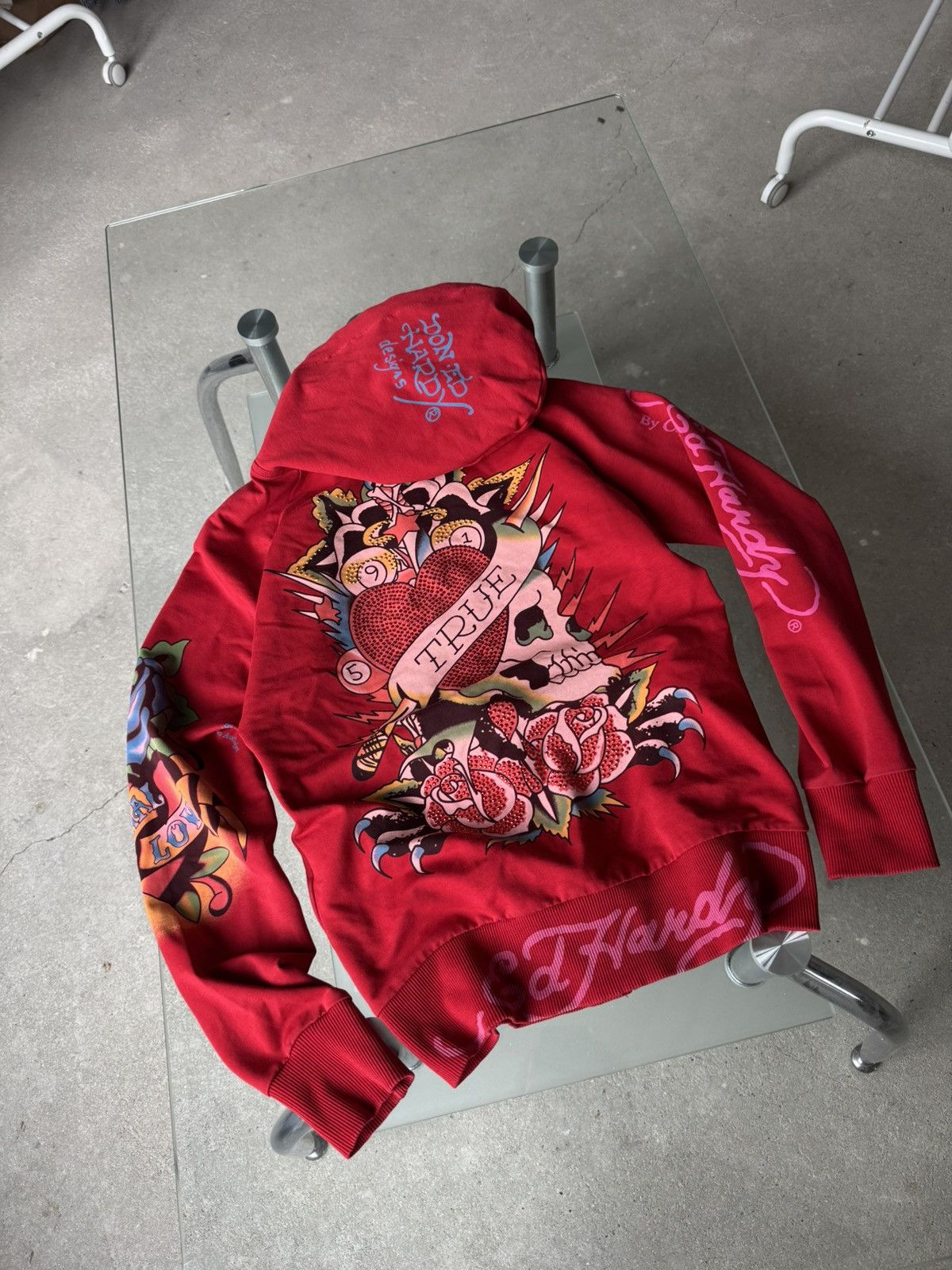 Ed Hardy Vintage Ed Hardy Zip Hoodie Red Size S / US 4 / IT 40 - 4 Thumbnail