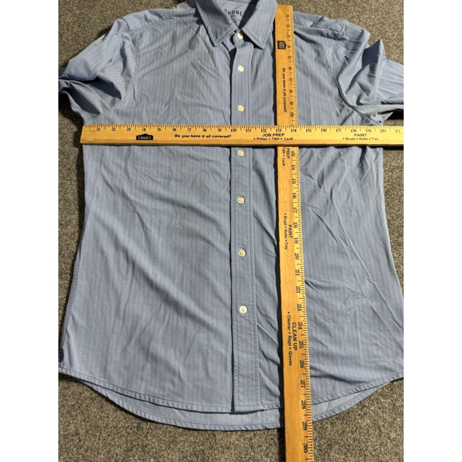 Rhone Rhone Shirt Mens M Blue Herringbone Stretch Performance Button Front Commuter Size US M / EU 48-50 / 2 - 7 Thumbnail