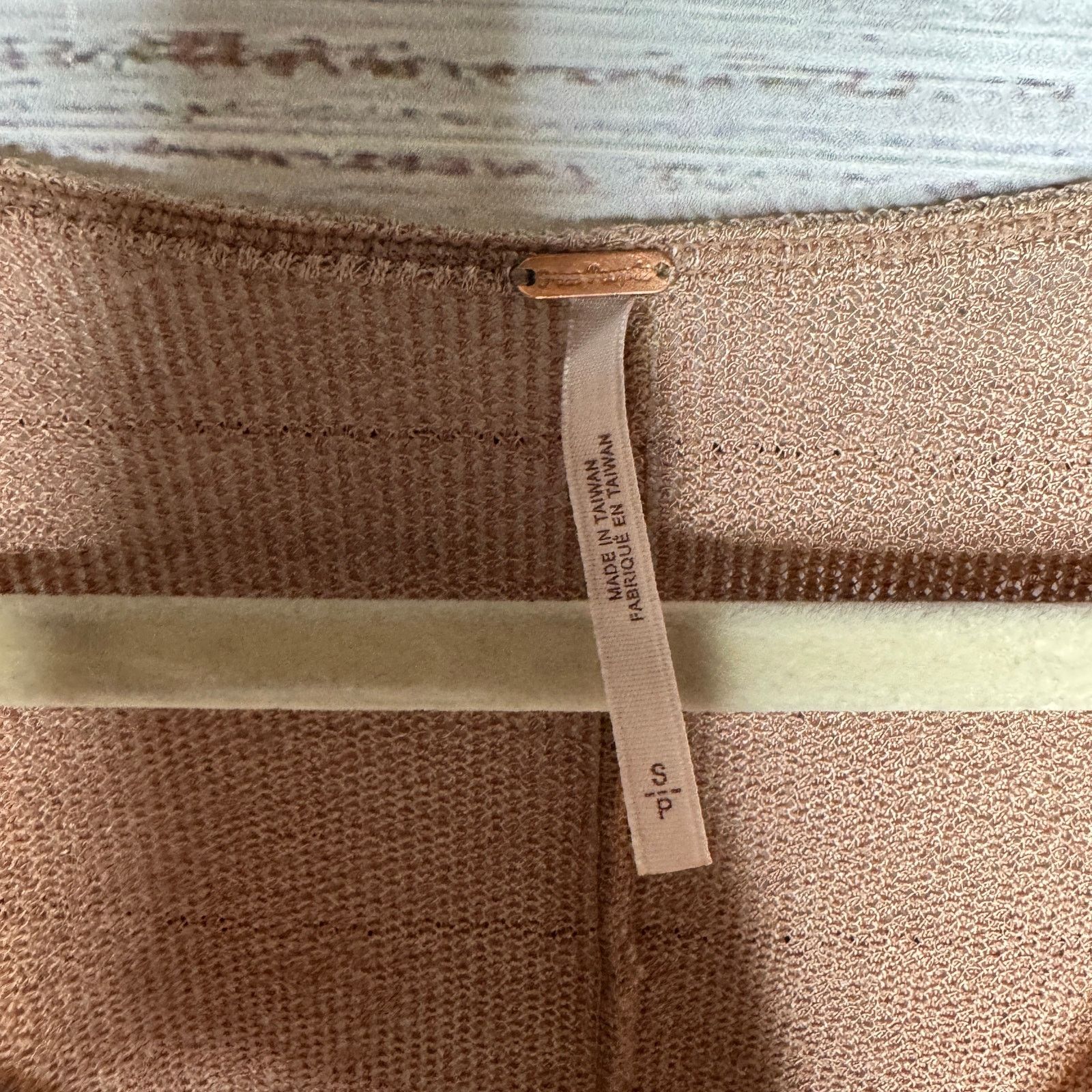 Free People Free People Tan Long Sleeve Double Tie Front Top - Small Size S / US 4 / IT 40 - 4 Thumbnail