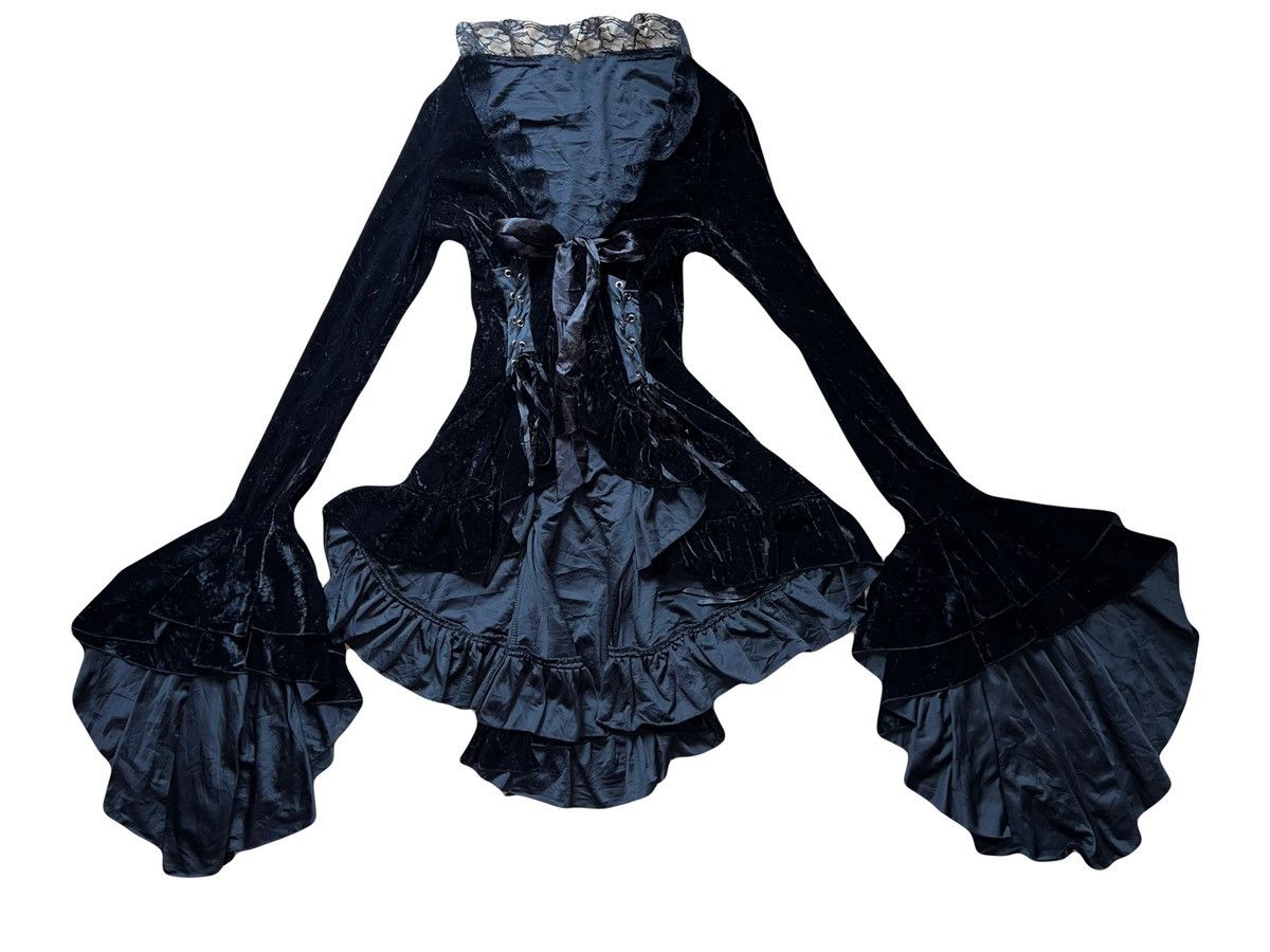Japanese Brand Vintage Japanese princess goth velvet top 🧛🏻‍♀️🖤 Size XS / US 0-2 / IT 36-38 - 10 Thumbnail