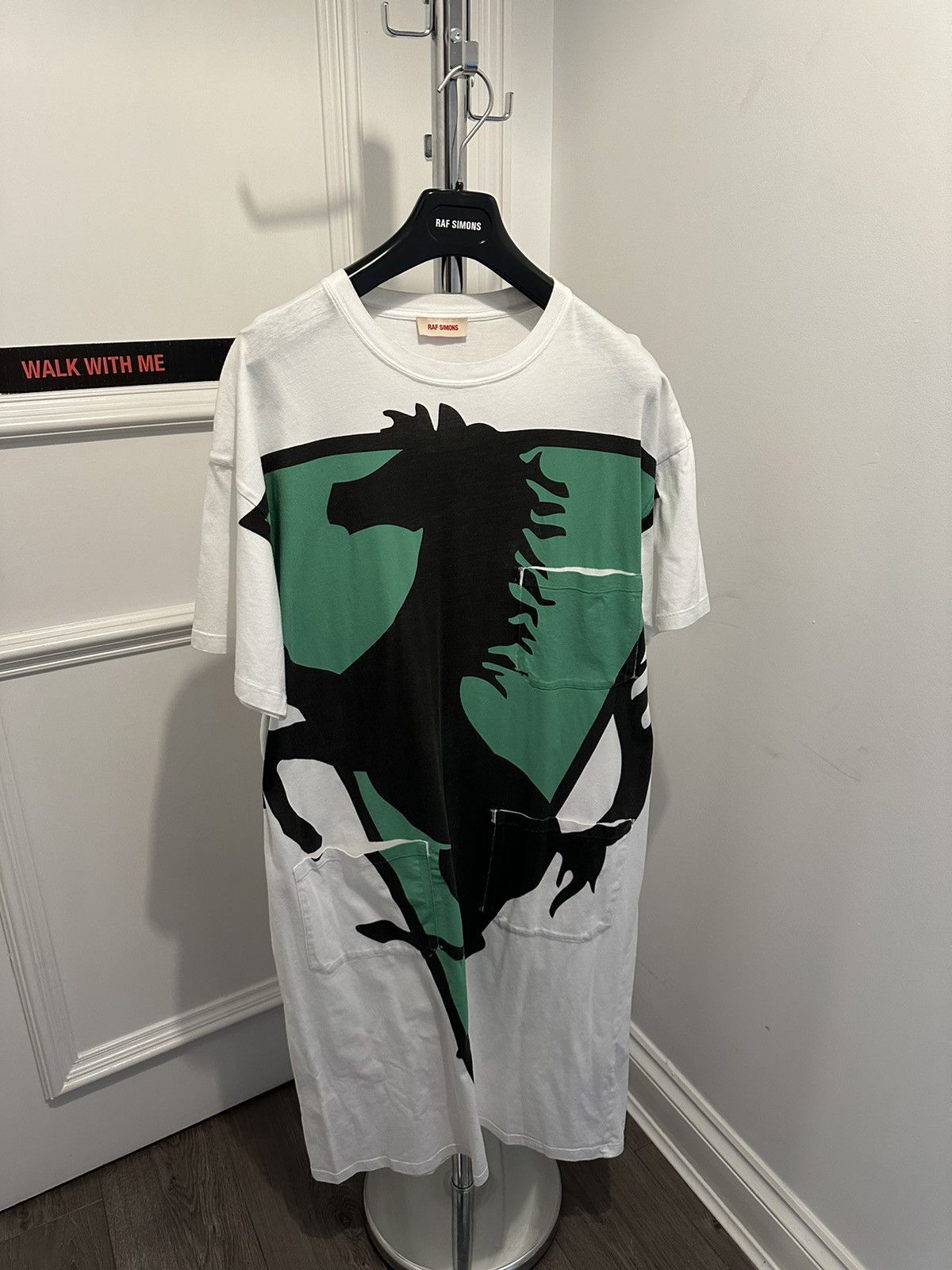 image of Raf Simons Ss20 T-Shirt Dress in White, Men's (Size Small)