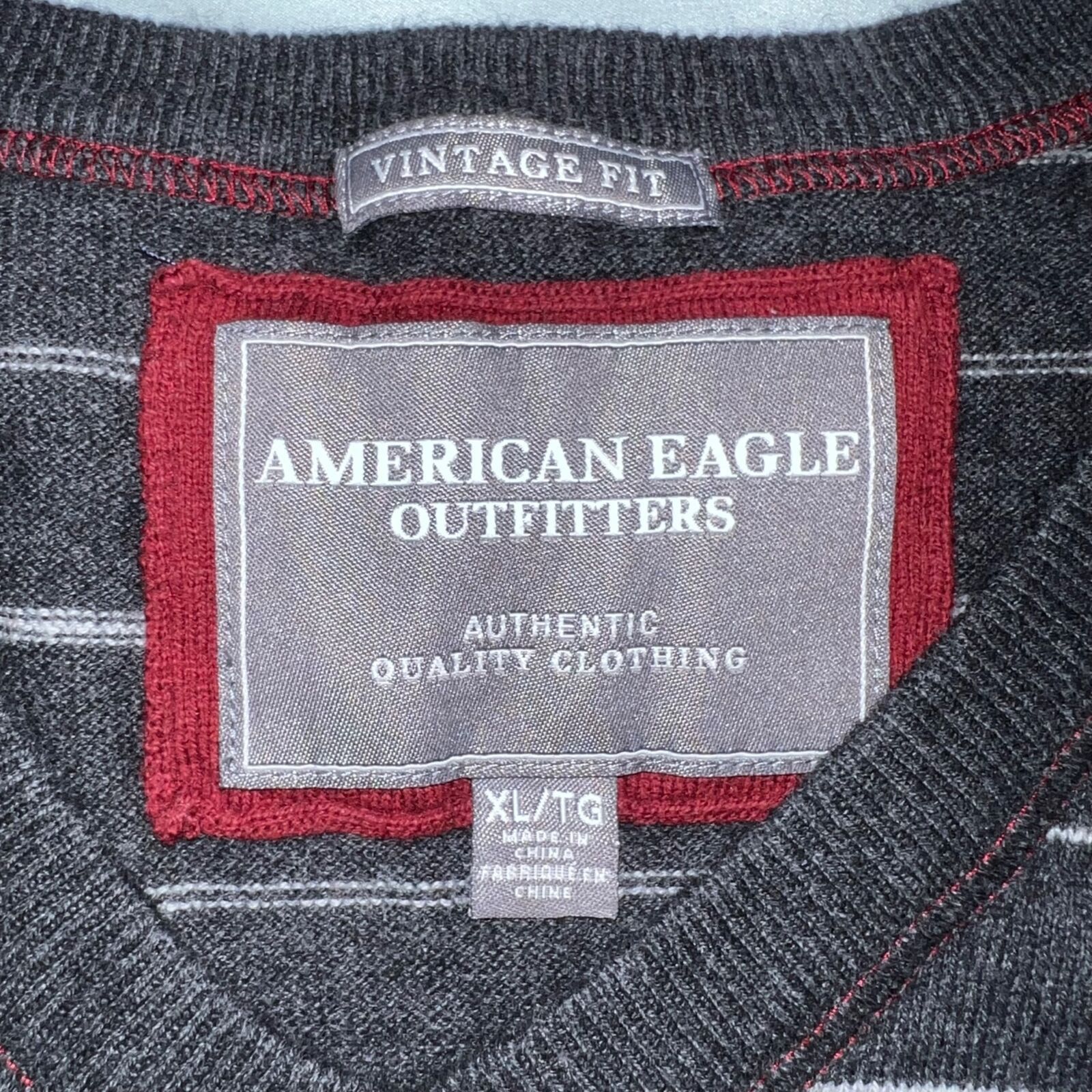 American Eagle Outfitters American Eagle Sweater Vest Wool Blend Knit Striped Pullover Size US XL / EU 56 / 4 - 6 Thumbnail