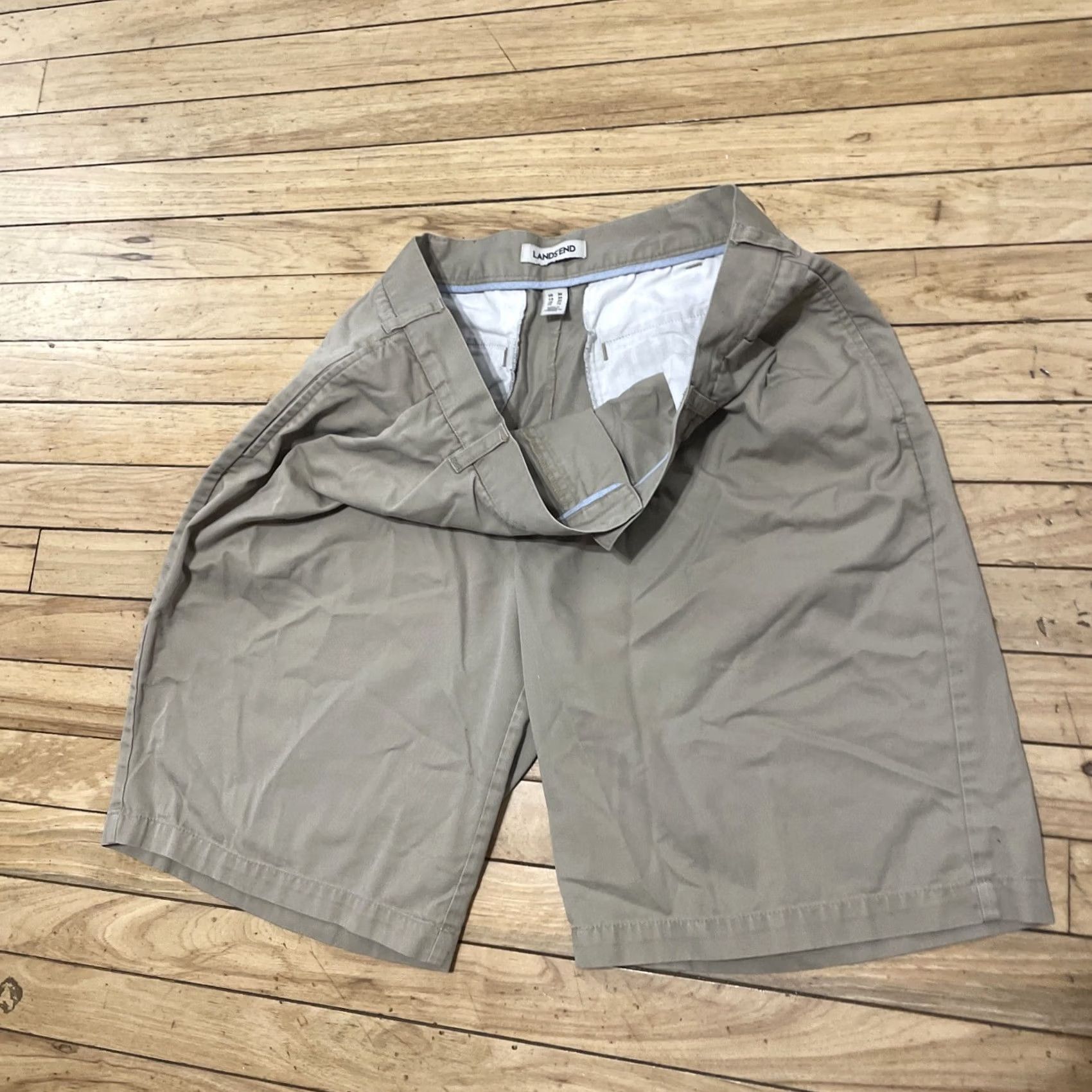 Lands' End VINTAGE Lands' End Pleated Shorts Men 36 Chino Casual 90s Y2k Khaki Beige 36x8 Mens Size US 36 / EU 52 - 3 Thumbnail