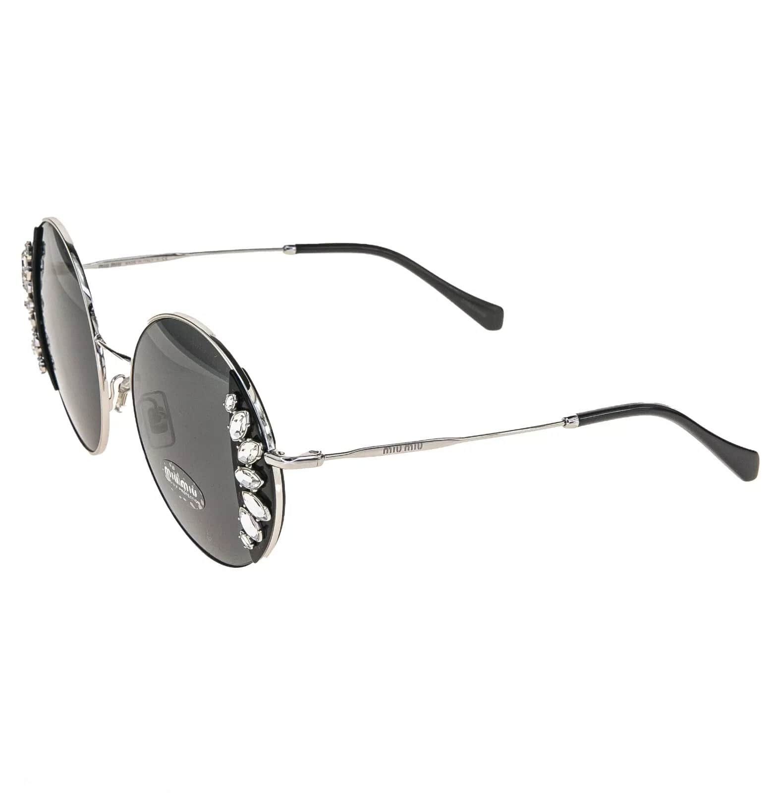 Miu Miu MIU MIU CORE MU57VS Silver Black Crystal Jewel Round 57V Size ONE SIZE - 4 Thumbnail