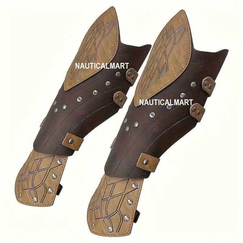 Other Medieval Viking Style Faux Leather Bracers Size ONE SIZE - 1 Thumbnail