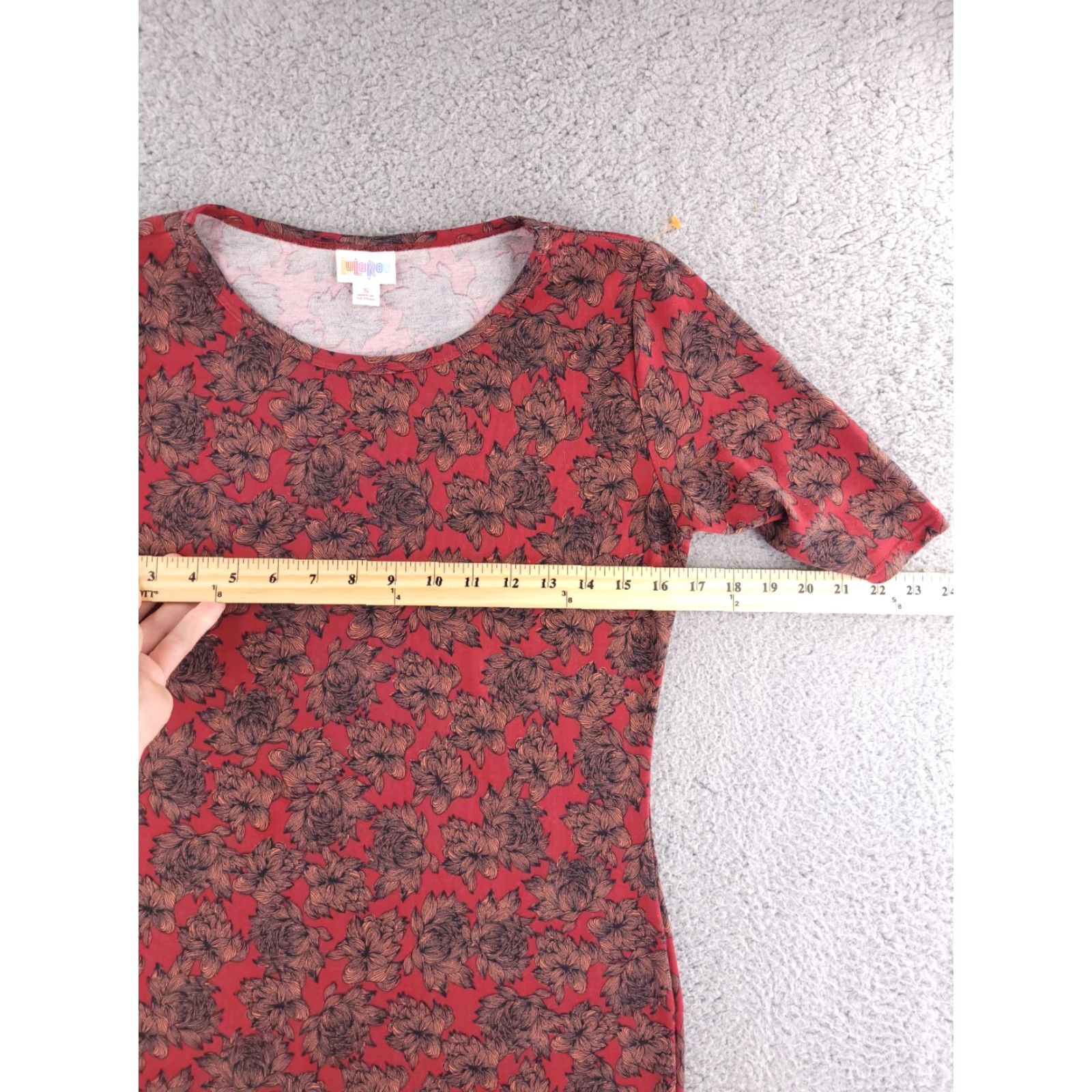 Vintage LulaRoe Floral Print Dress Womens Small Red Dress Midi Floral Pattern Women S Red LuLaRoe Pencil Dress Size S / US 4 / IT 40 - 4 Thumbnail