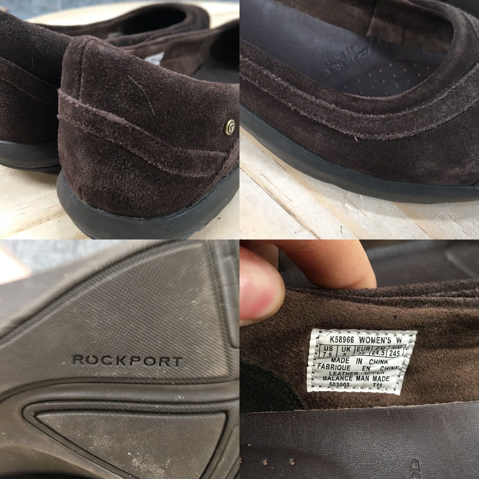 Rockport Rockport Womens 7.5 W Acasia Slip On Flats Brown Leather Comfort Low Top Casual Shoes Mens? Size M / US 6-8 / IT 42-44 - 9 Thumbnail