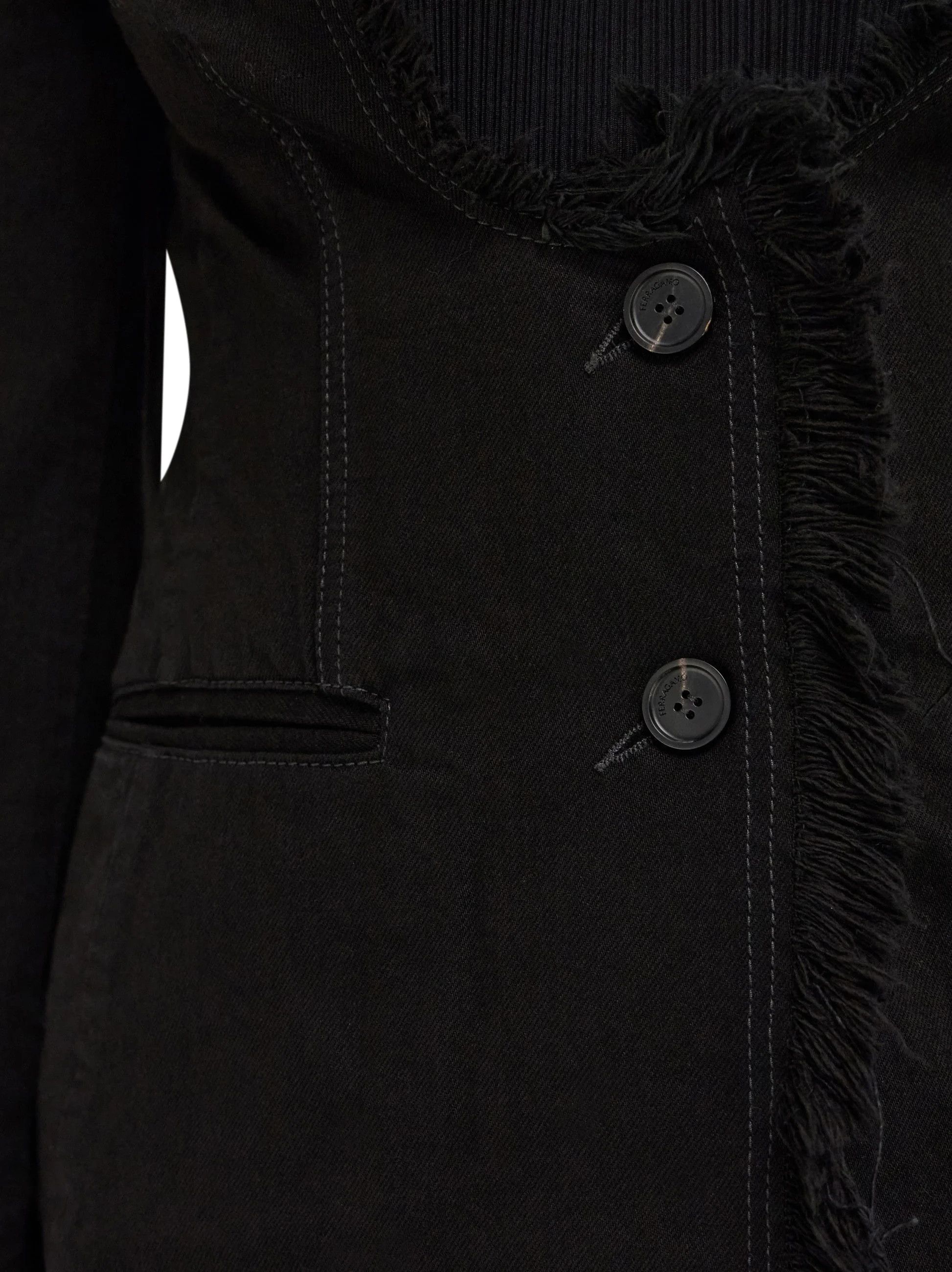 Salvatore Ferragamo o1s1rm0526 Fringed Blazer in Black Size XS / US 0-2 / IT 36-38 - 5 Thumbnail