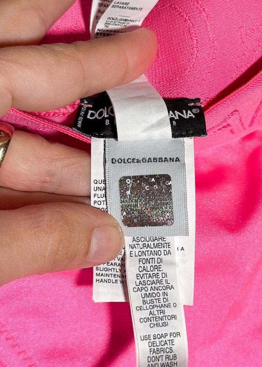 Dolce & Gabbana Dolce & Gabbana Hot Pink Logo Jacquard 2-Pieces Bikini Size ONE SIZE - 14 Thumbnail