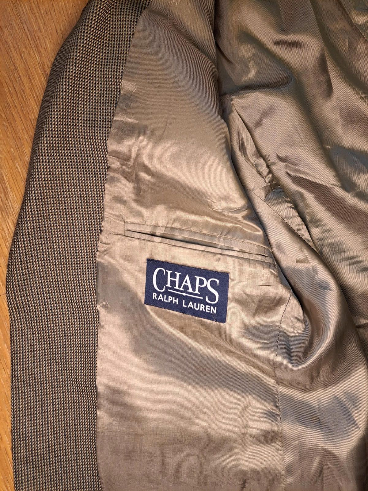 Polo Ralph Lauren Chaps Ralph Lauren Sport Coat Mens 42S Beige Houndstooth Size 42S - 8 Thumbnail