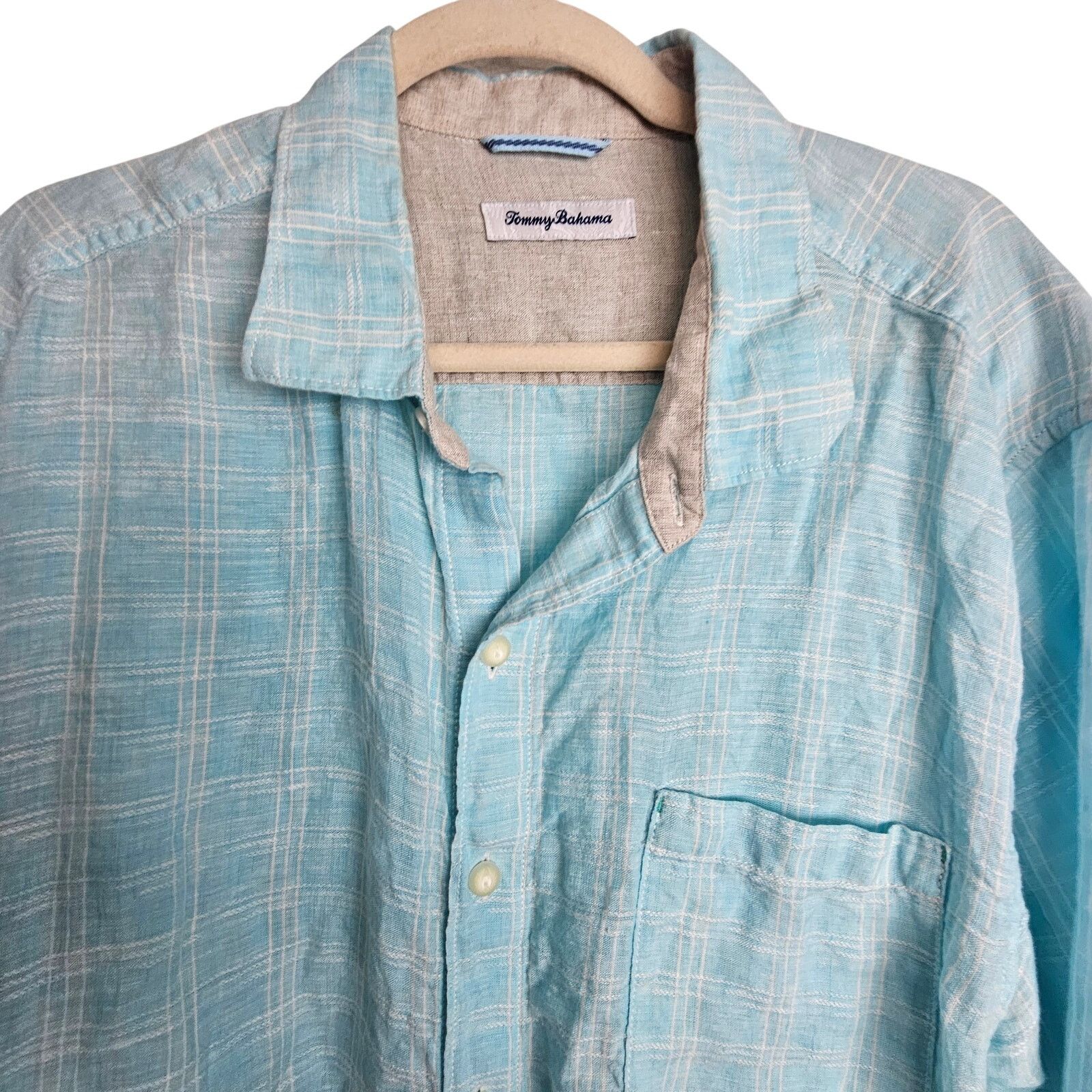 Tommy Bahama Tommy Bahama Mens Plaid Linen Shirt Size XL Coastal Resort Size US XL / EU 56 / 4 - 2 Thumbnail