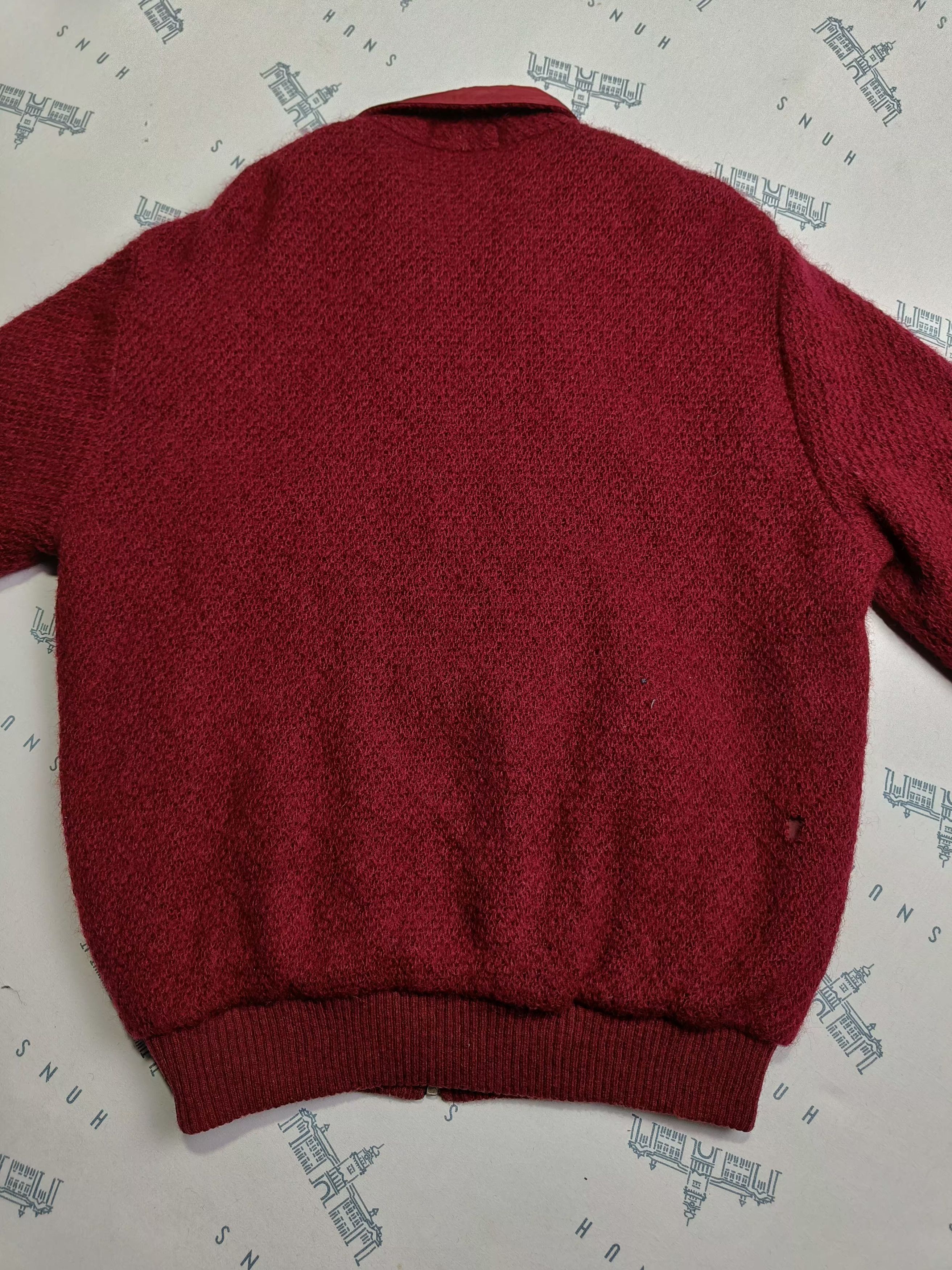 Lindbergh Vintage Lindbergh Maroon Knit Jacket Size US M / EU 48-50 / 2 - 7 Thumbnail