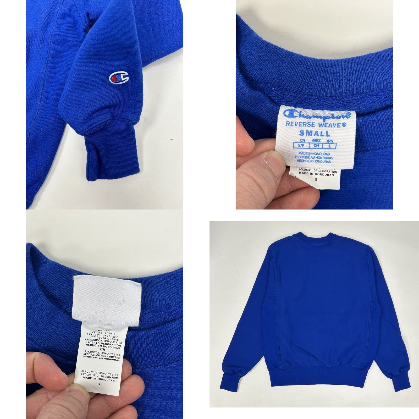 Champion Champion Reverse Weave Sweatshirt Blue Mens Small Script Logo Crewneck Felt Logo Size US S / EU 44-46 / 1 - 8 Thumbnail