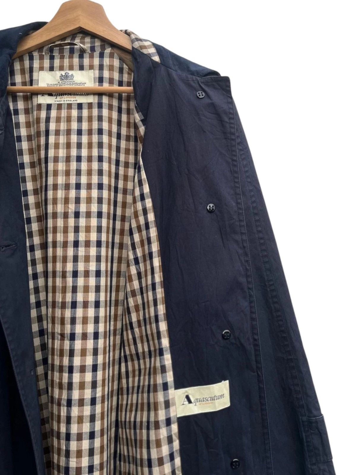 Aquascutum Vintage Aquascutum of London Navy Made in England Long Coat Size S / US 4 / IT 40 - 7 Thumbnail