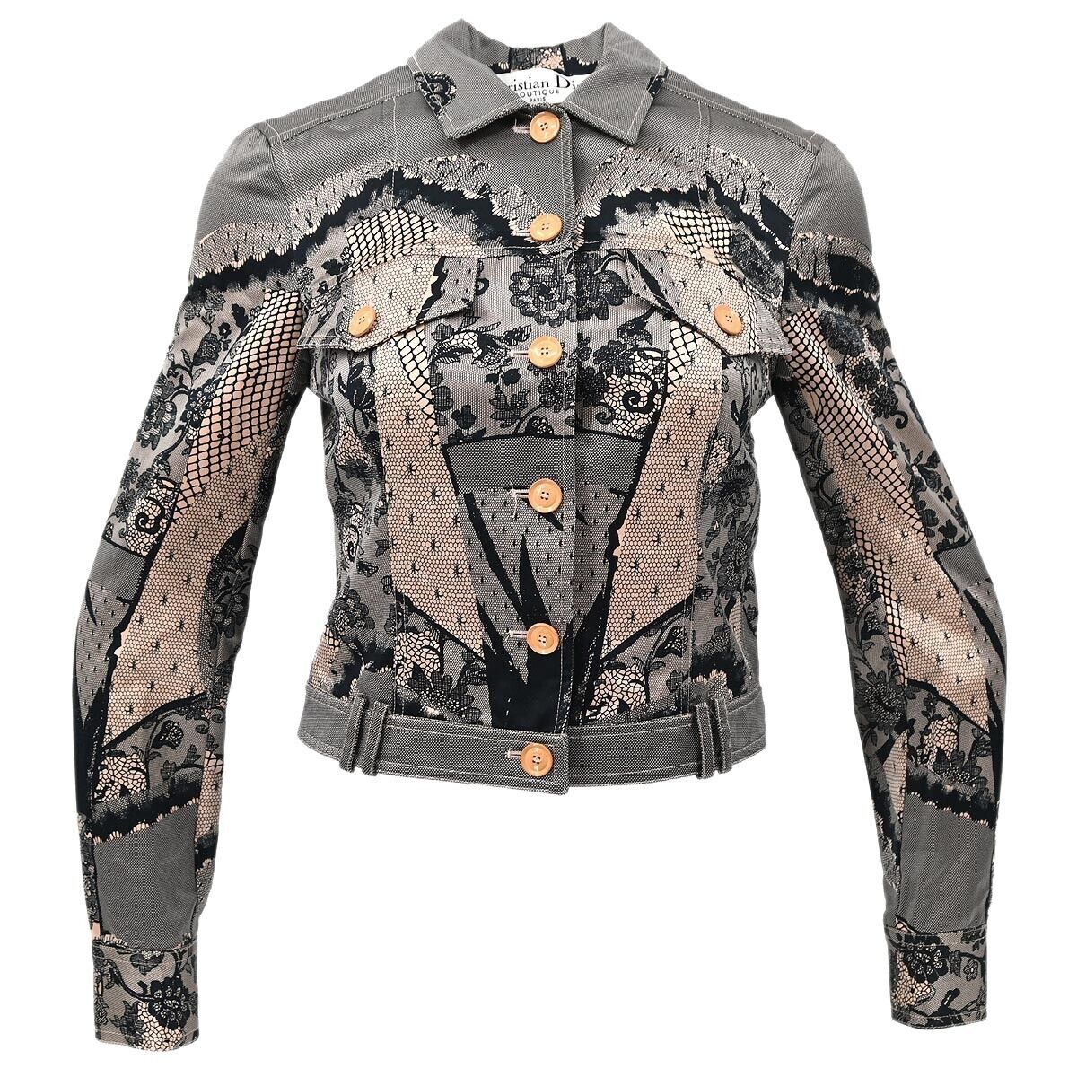 Dior Christian Dior 2006 Runway Optical Corset Lace Trompe jacket Size M / US 6-8 / IT 42-44 - 1 Thumbnail
