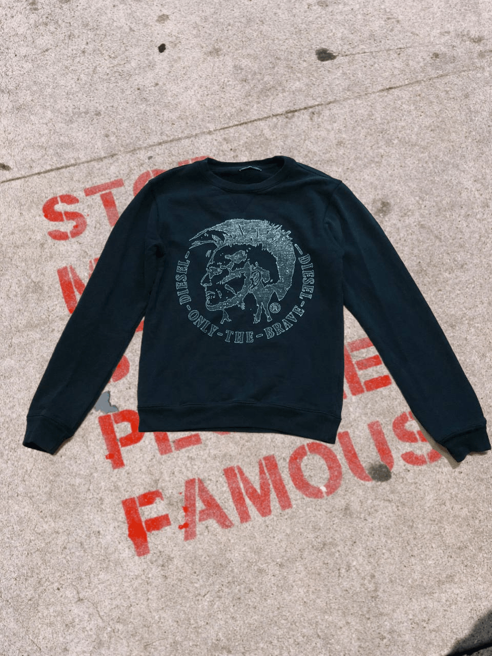 Diesel Diesel Sweatshirt Womens Small Black Pullover Only The Brave Size M / US 6-8 / IT 42-44 - 1 Thumbnail