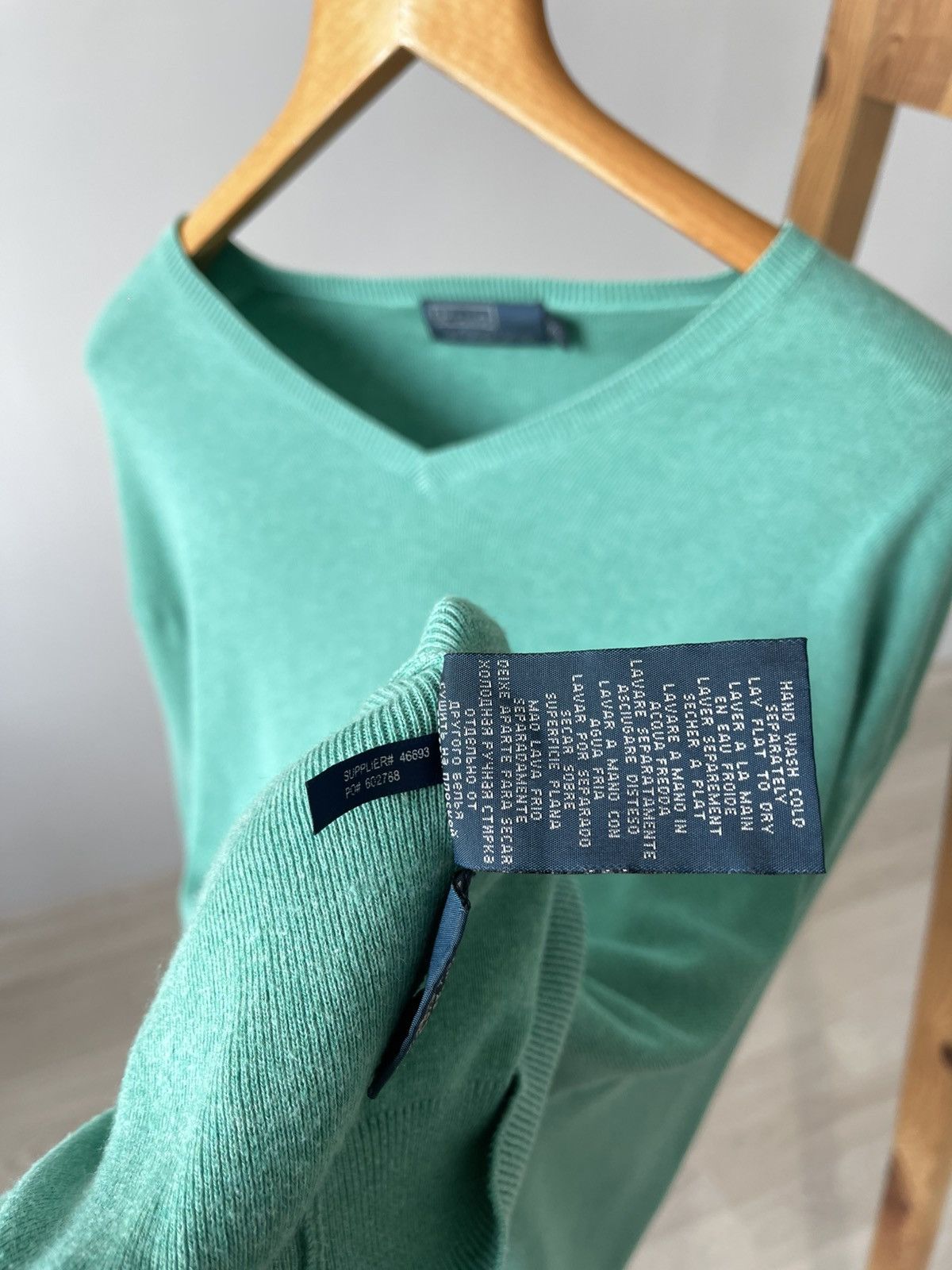 Polo Ralph Lauren VINTAGE 90s POLO RALPH LAUREN VNECK MINT PIMA COTTON SWEATER Size US XL / EU 56 / 4 - 10 Thumbnail