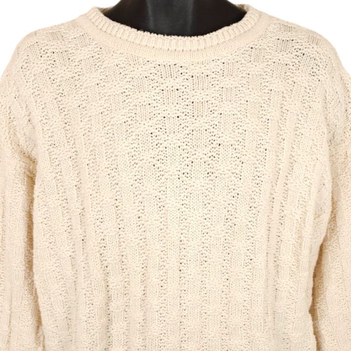 Vintage VINTAGE TLC Lambert Sweater Mens Size Medium Cream 90s Made In USA Size US M / EU 48-50 / 2 - 2 Thumbnail