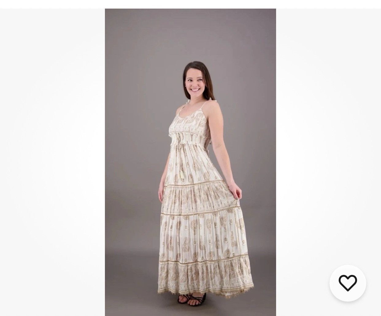 Other Me 2 Magic Women's White Gold Lace Sleeveless Maxi Dress XL Size XL / US 12-14 / IT 48-50 - 1 Thumbnail