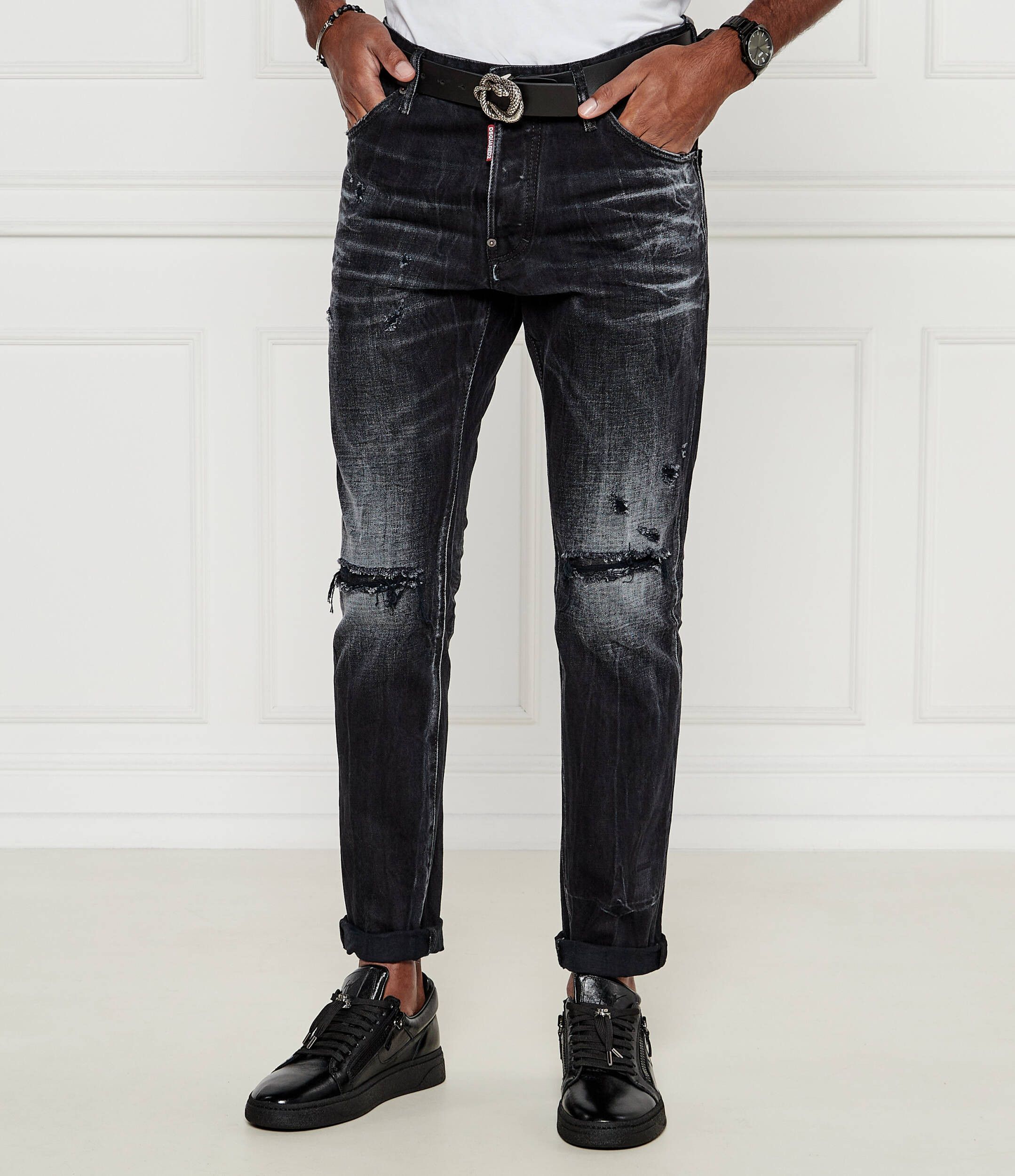 Dsquared2 o1s22i1n0325 Slim Fit Jeans in Black Size US 32 / EU 48 - 3 Thumbnail