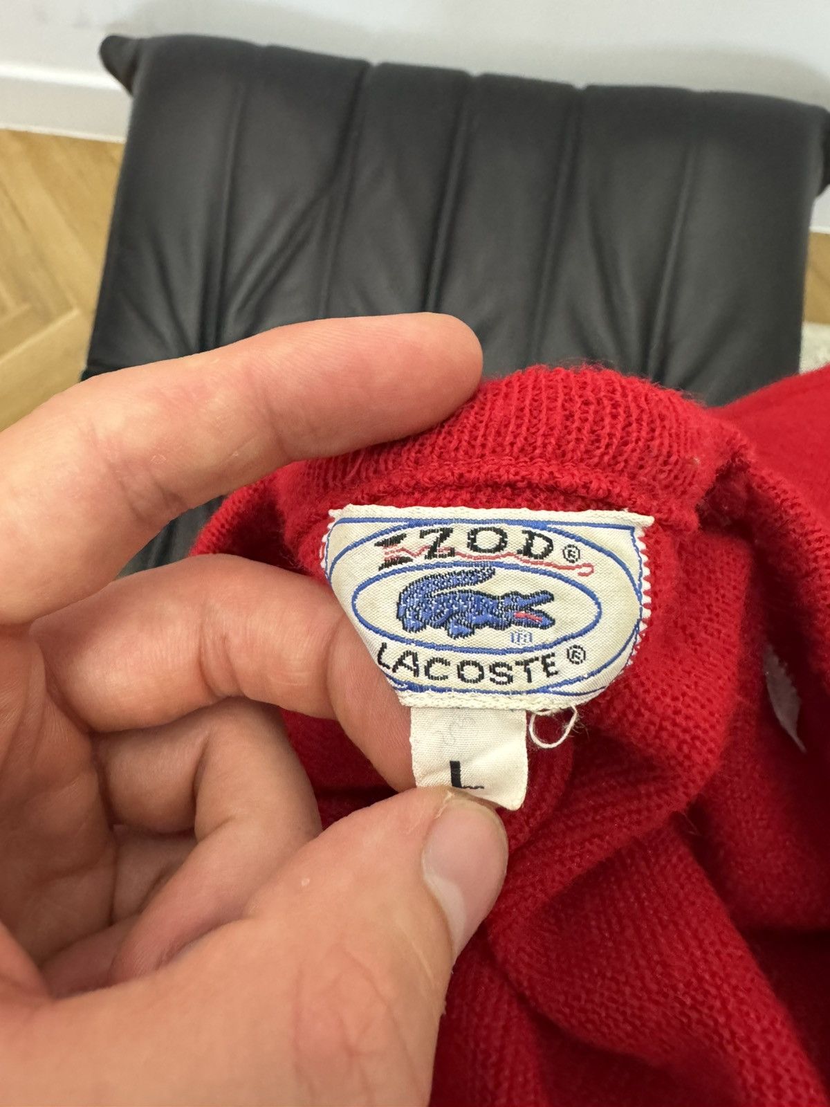 Lacoste Lacoste Vintage 90s Izod Sweater Knit Casual Red Rare Size US L / EU 52-54 / 3 - 4 Thumbnail