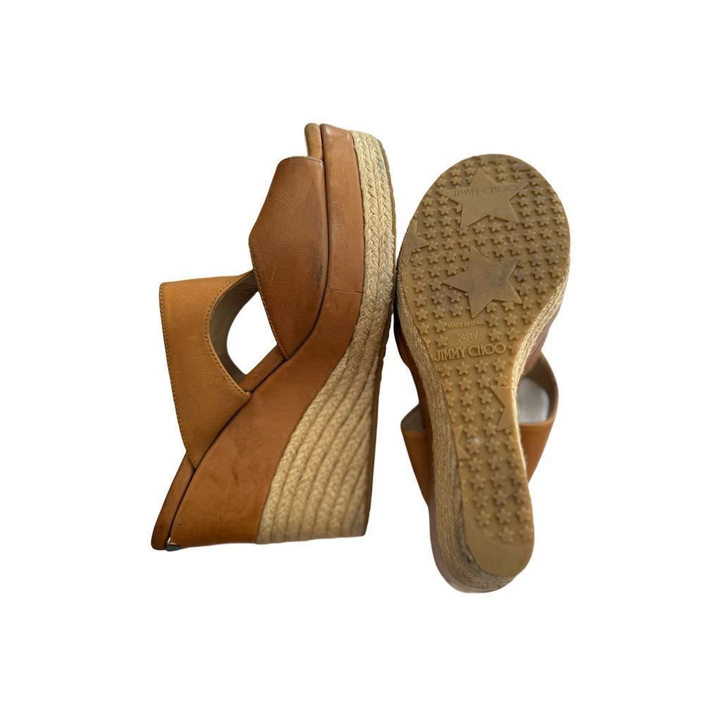 Jimmy Choo Jimmy Choo Women's Espadrille Wedge Sandals Brown Size 7.5 Size US 7.5 / IT 37.5 - 1 Thumbnail