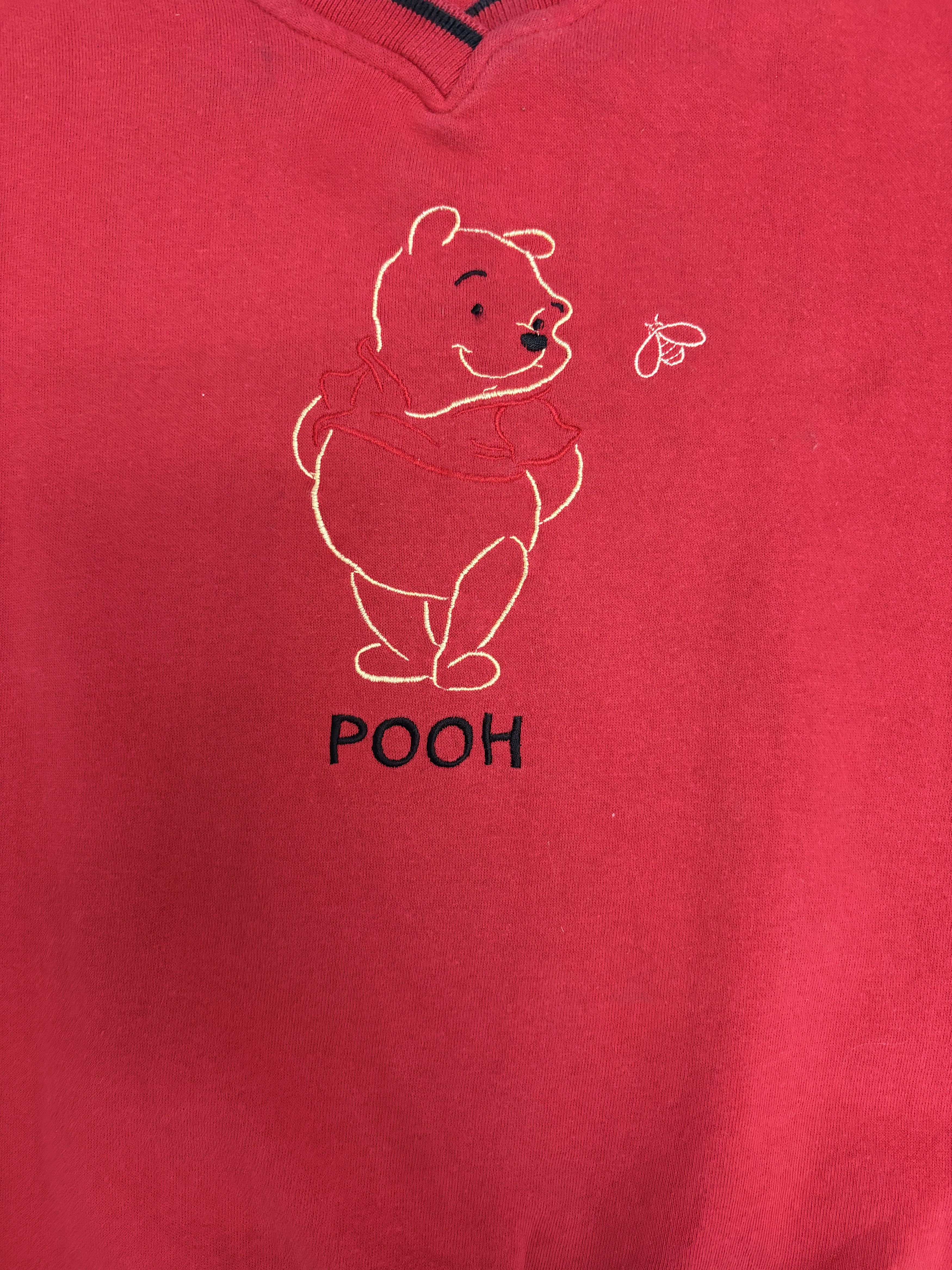 Vintage Winnie The Pooh Embroidered Vintage Red Sweater Size US L / EU 52-54 / 3 - 2 Thumbnail