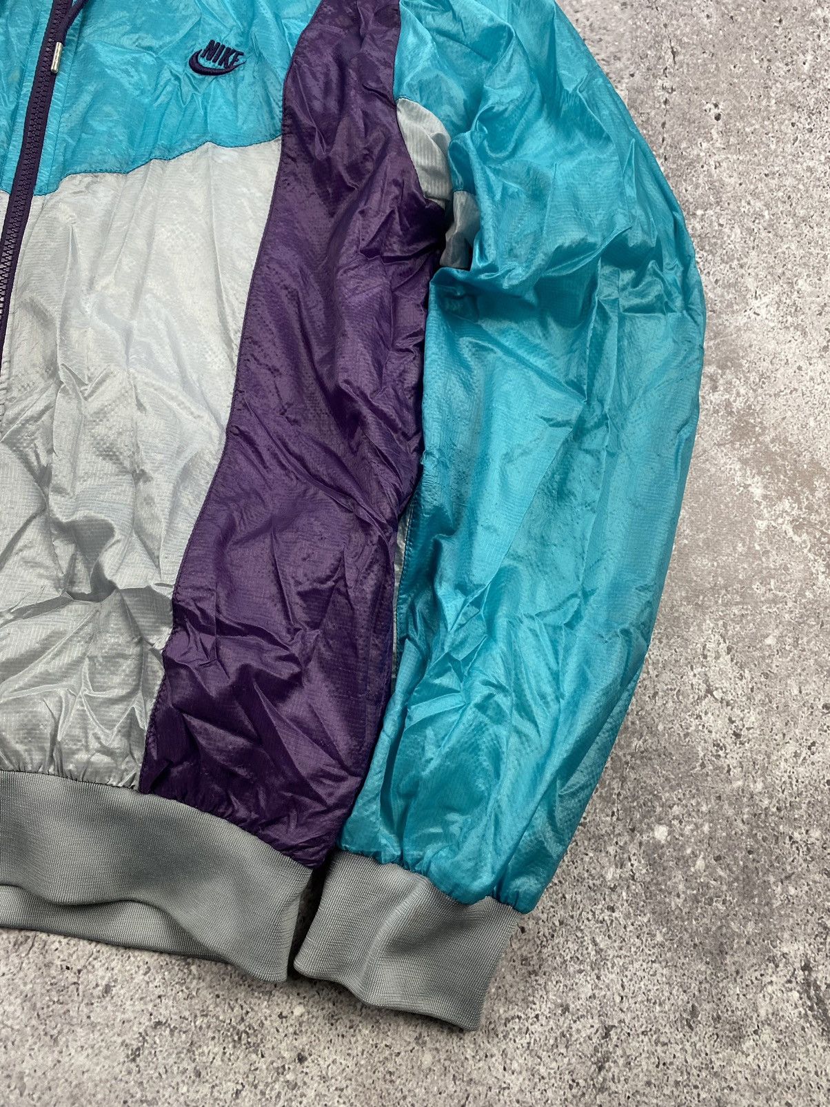 Nike × Vintage Vintage Nike Nylon Jacket Swoosh GorpCore Drill Style Size US S / EU 44-46 / 1 - 4 Thumbnail