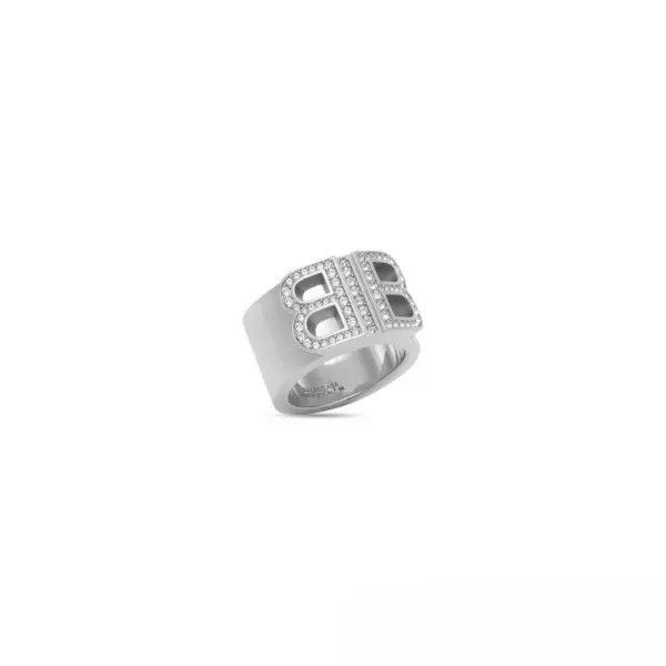 Balenciaga o1loc1c1025 Size: 52 / BB 2.0 Ring in Silver Size ONE SIZE - 1 Thumbnail