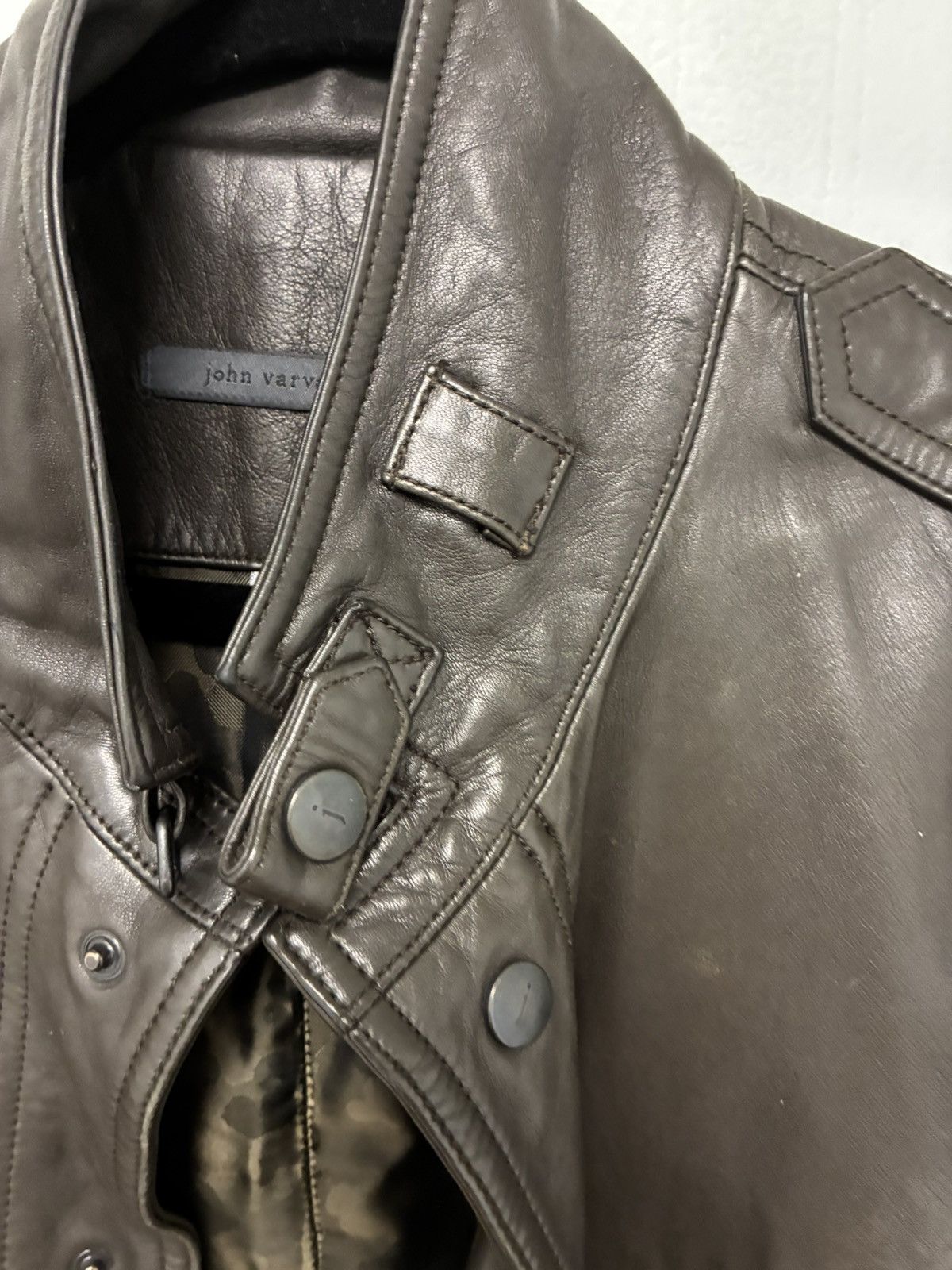 John Varvatos Snap Front Leather Jacket EU 50 USA 40 Size US M / EU 48-50 / 2 - 7 Thumbnail