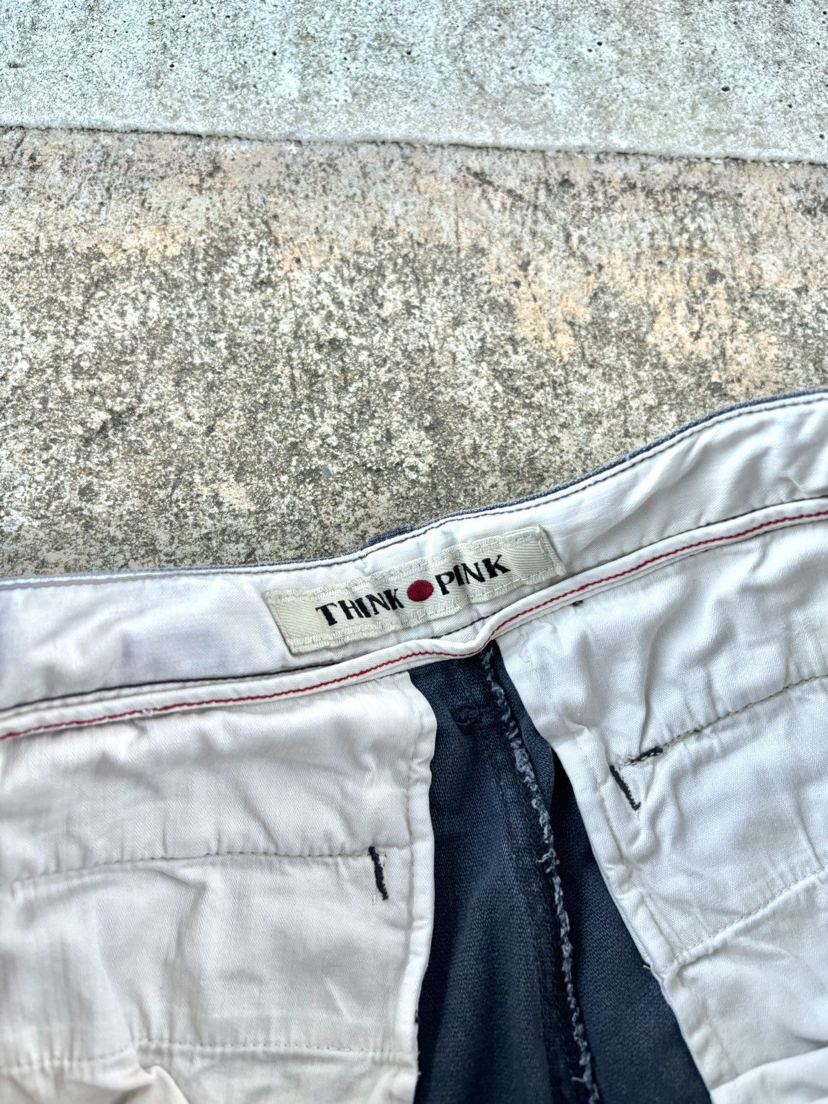 If Six Was Nine × Japanese Brand × Vintage Faded THINK PINK Double Knee Pants Size US 30 / EU 46 - 5 Thumbnail