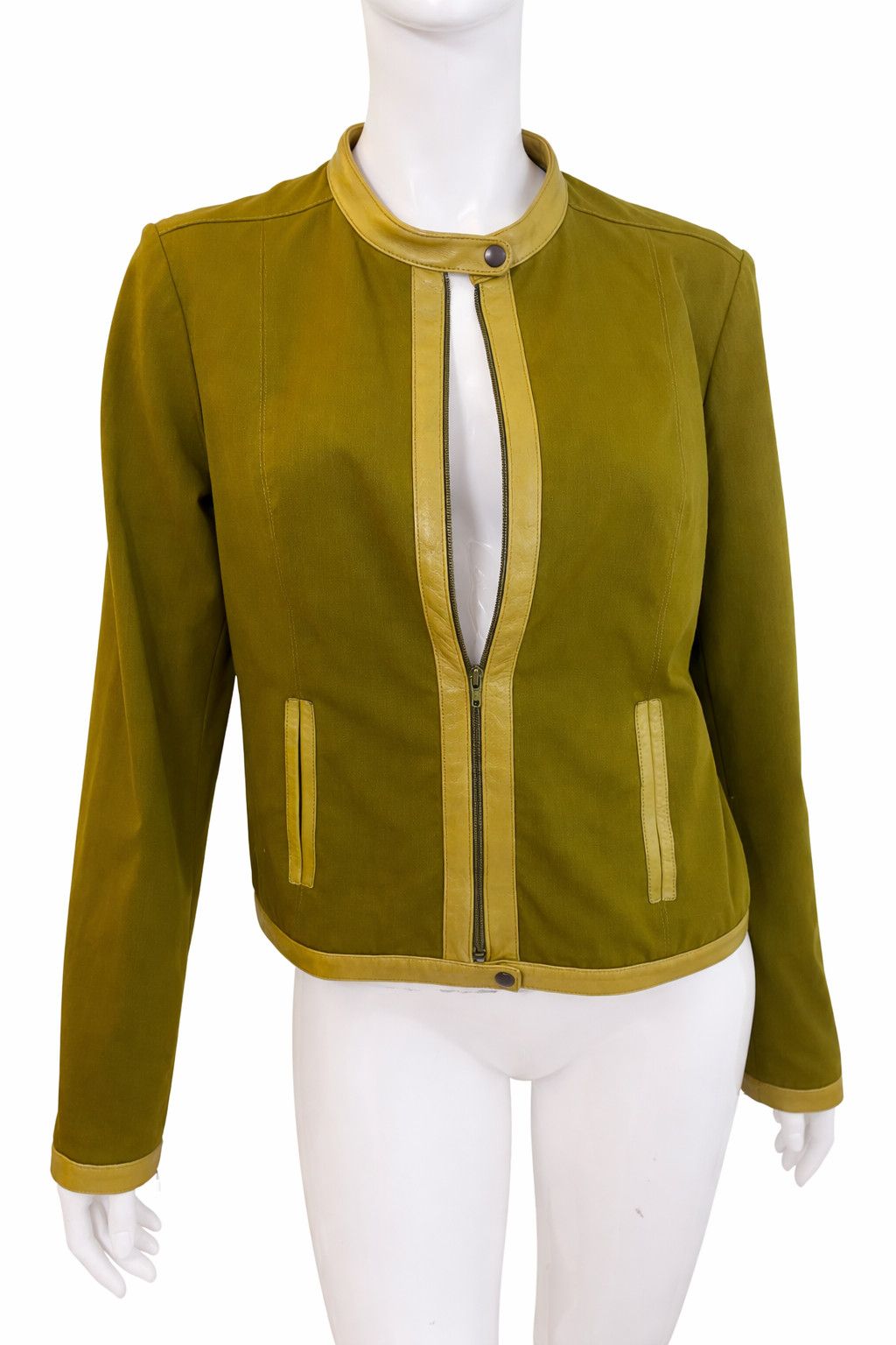plein sud Plein Sud Paris Olive Military OD Green Trim Jacket - Large Size L / US 10 / IT 46 - 1 Thumbnail