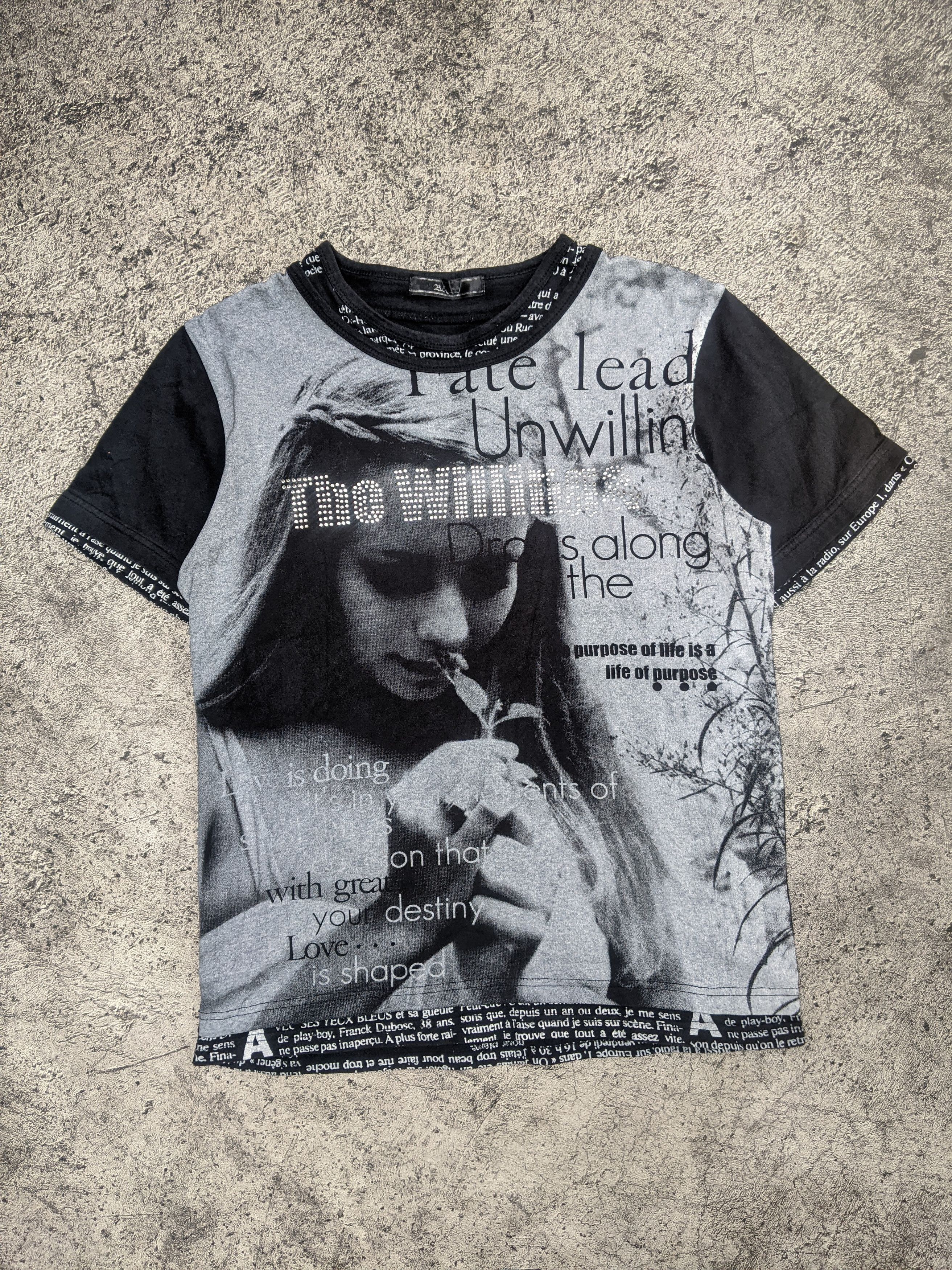 Japanese Brand Y2k All Over Print Poem Beaded T shirt Size US S / EU 44-46 / 1 - 1 Thumbnail