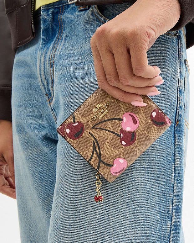 Coach Coach snap wallet with cherry print Size ONE SIZE - 4 Thumbnail